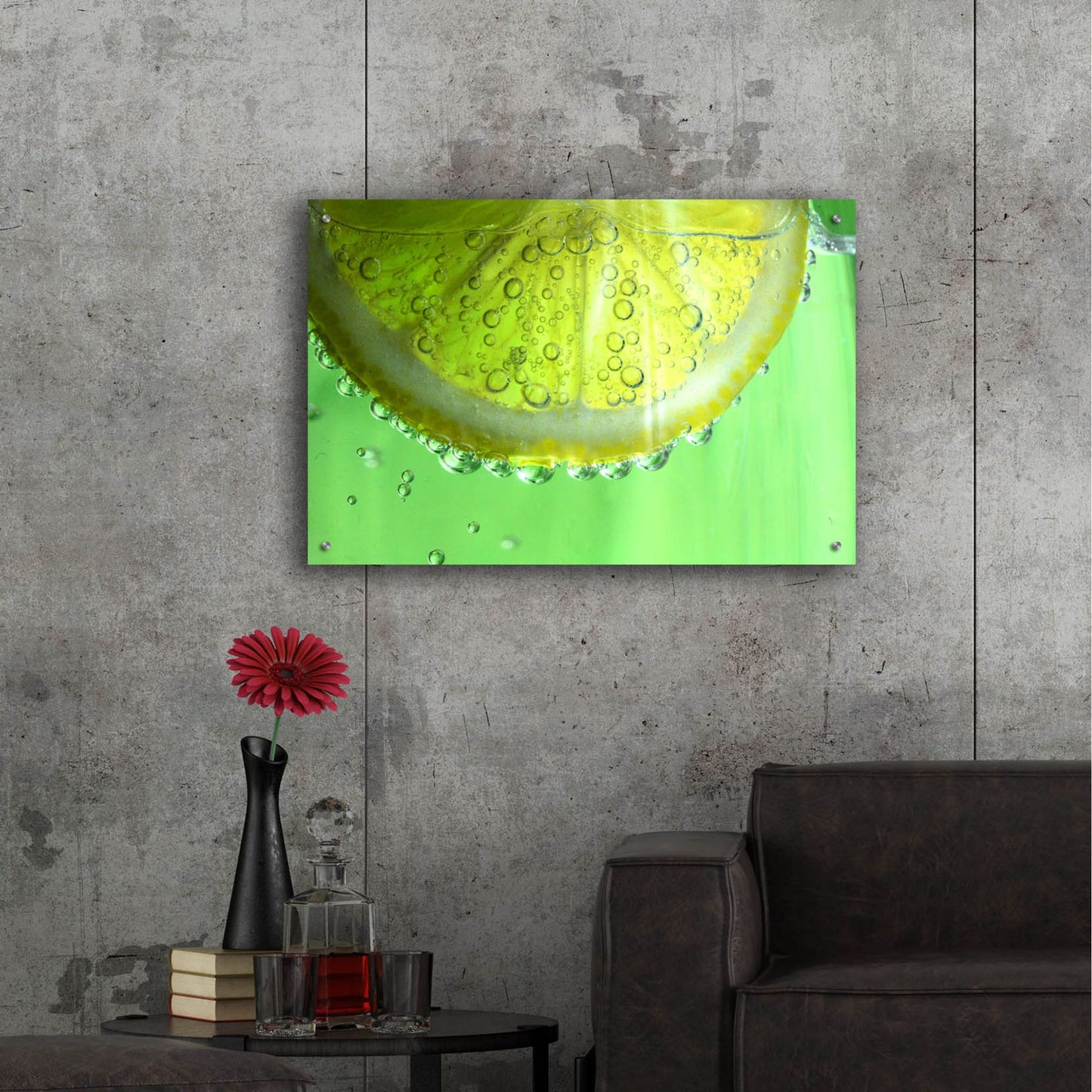 Epic Art 'Lemon Slice' by Dana Brett Munach, Acrylic Glass Wall Art,36x24