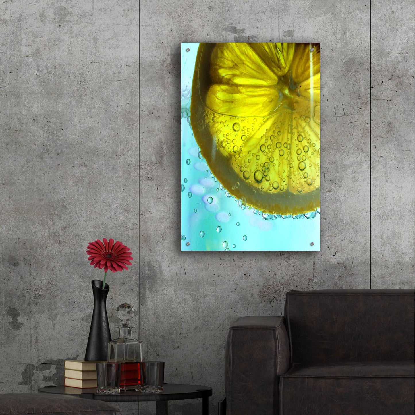 Epic Art 'Lemon Wheel' by Dana Brett Munach, Acrylic Glass Wall Art,24x36