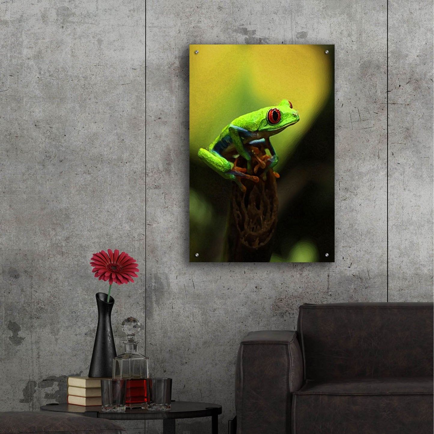 Epic Art 'Tree Frog' by Dana Brett Munach, Acrylic Glass Wall Art,24x36