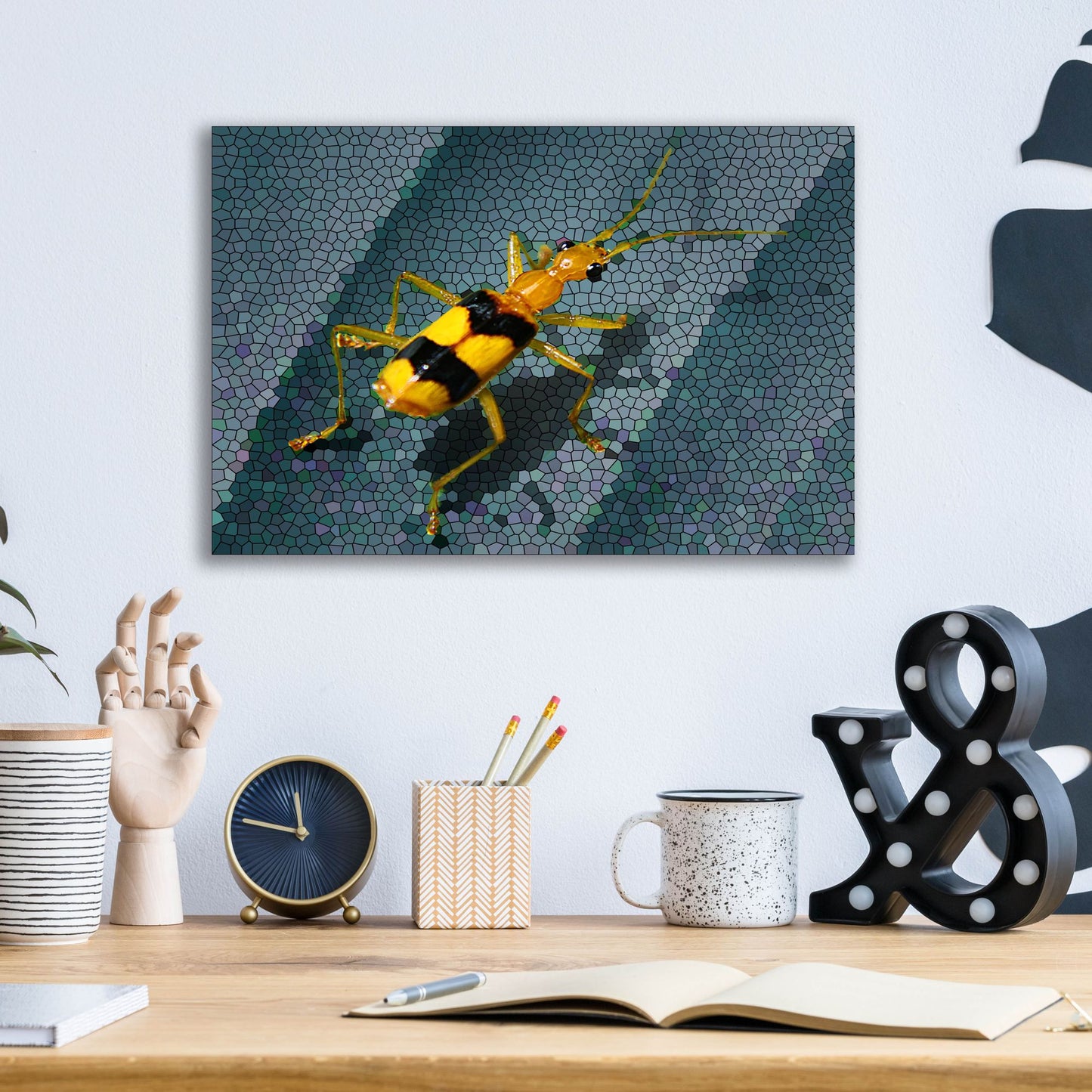 Epic Art 'Yellow Bug' by Dana Brett Munach, Acrylic Glass Wall Art,16x12