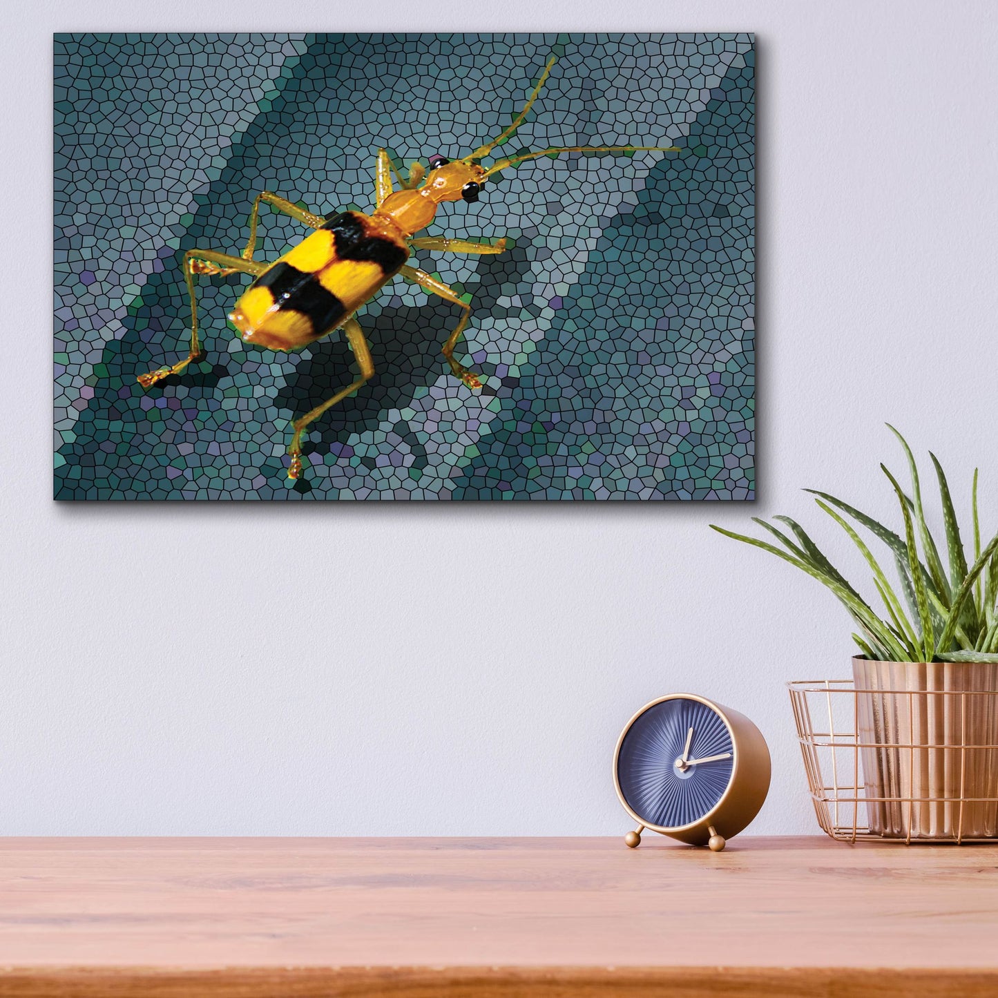 Epic Art 'Yellow Bug' by Dana Brett Munach, Acrylic Glass Wall Art,16x12