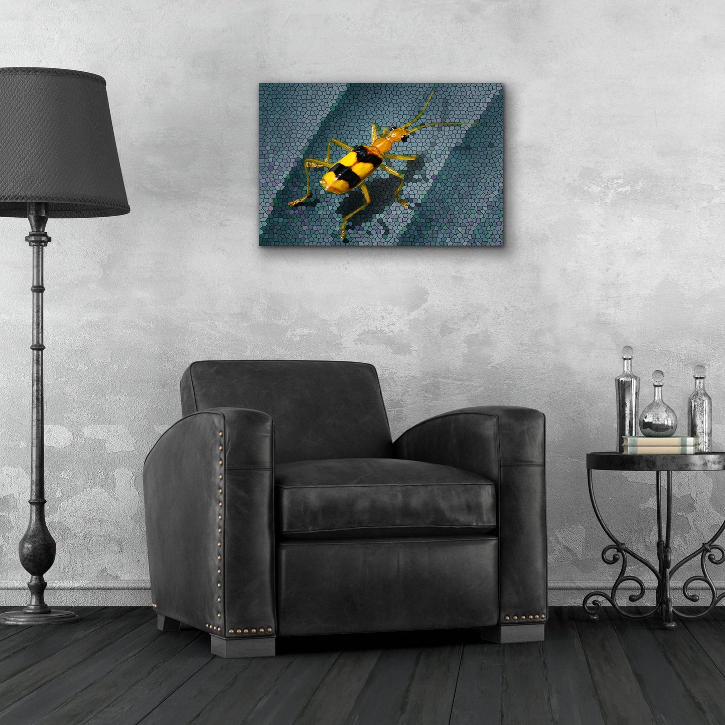 Epic Art 'Yellow Bug' by Dana Brett Munach, Acrylic Glass Wall Art,24x16