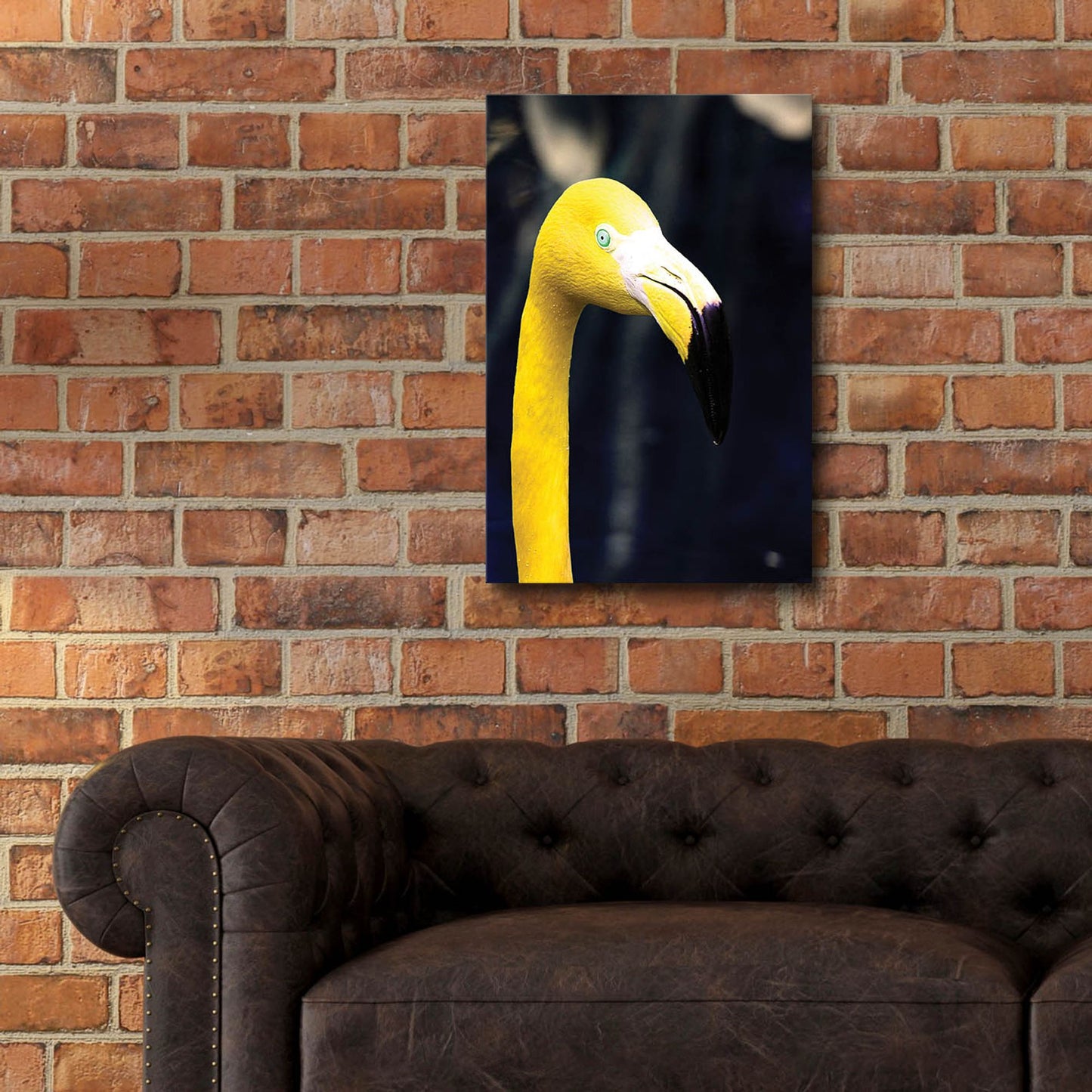 Epic Art 'Yellow Flamingo' by Dana Brett Munach, Acrylic Glass Wall Art,16x24