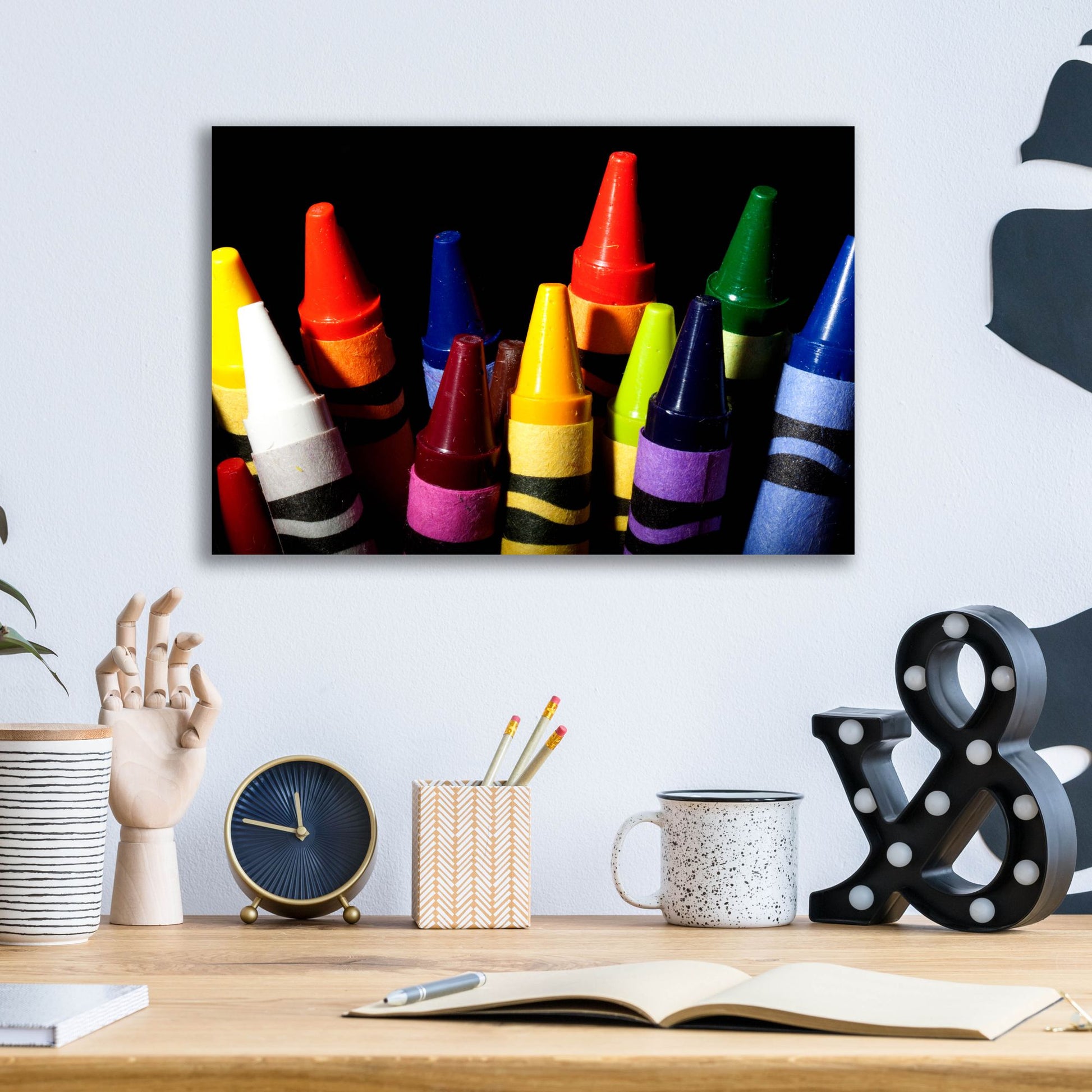 Epic Art 'Crayons' by Dana Brett Munach, Acrylic Glass Wall Art,16x12