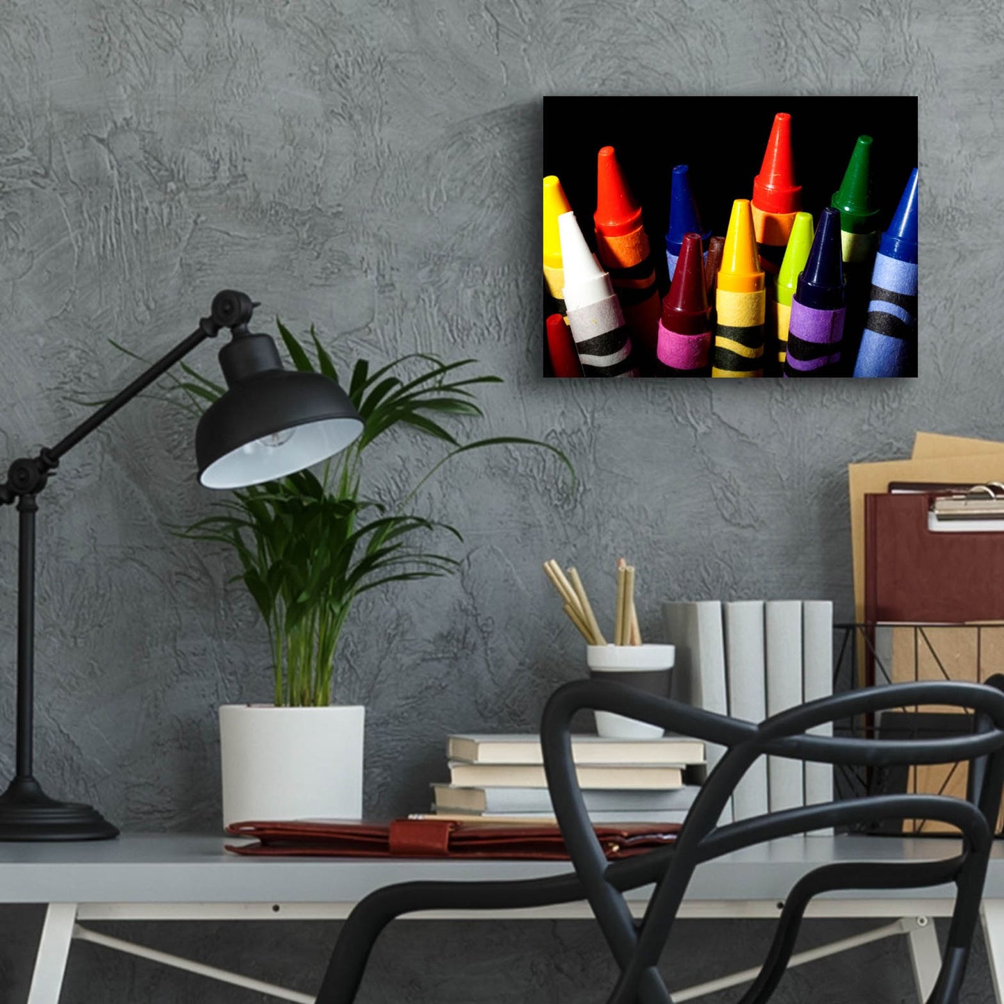 Epic Art 'Crayons' by Dana Brett Munach, Acrylic Glass Wall Art,16x12