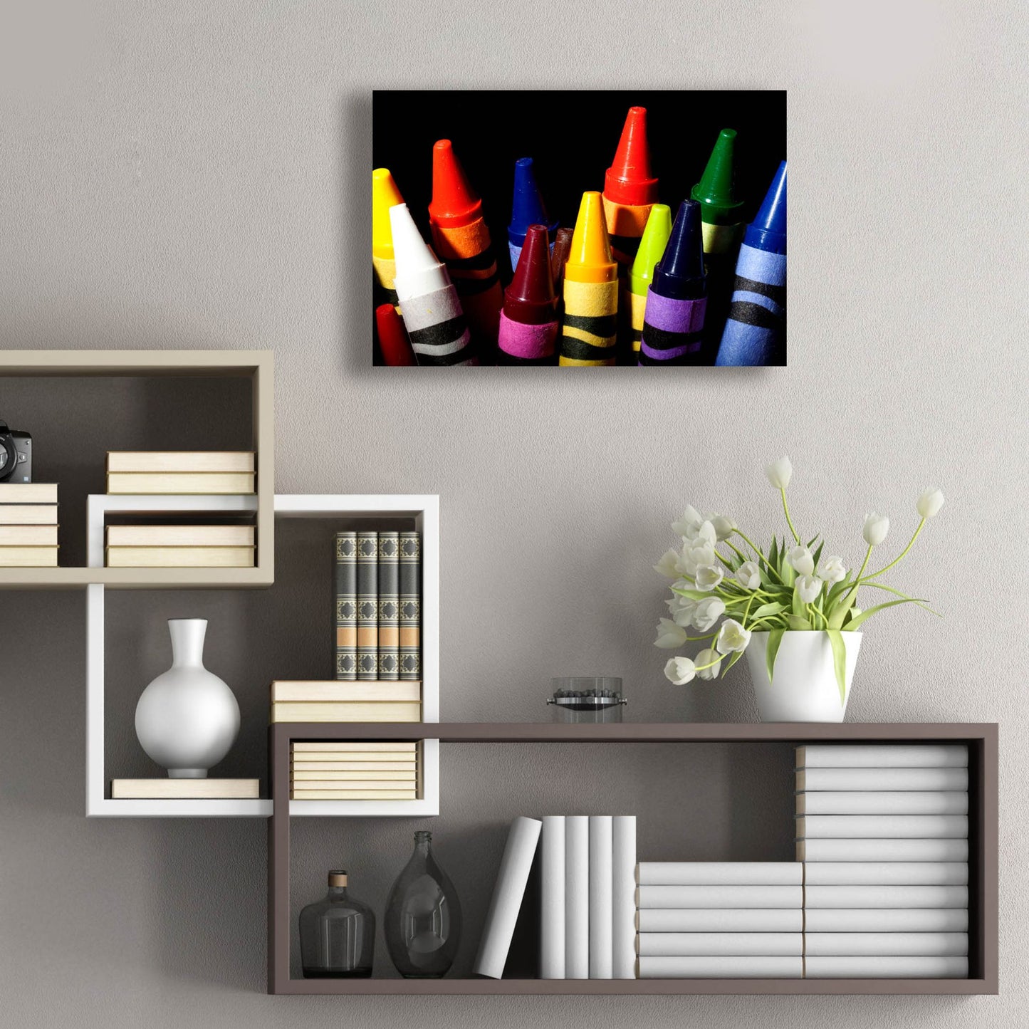 Epic Art 'Crayons' by Dana Brett Munach, Acrylic Glass Wall Art,24x16