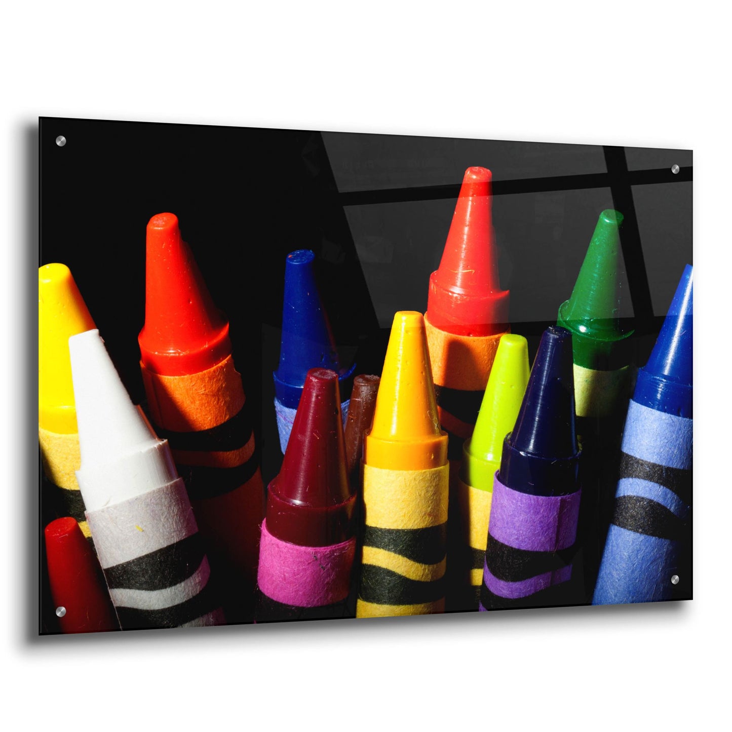 Epic Art 'Crayons' by Dana Brett Munach, Acrylic Glass Wall Art,36x24