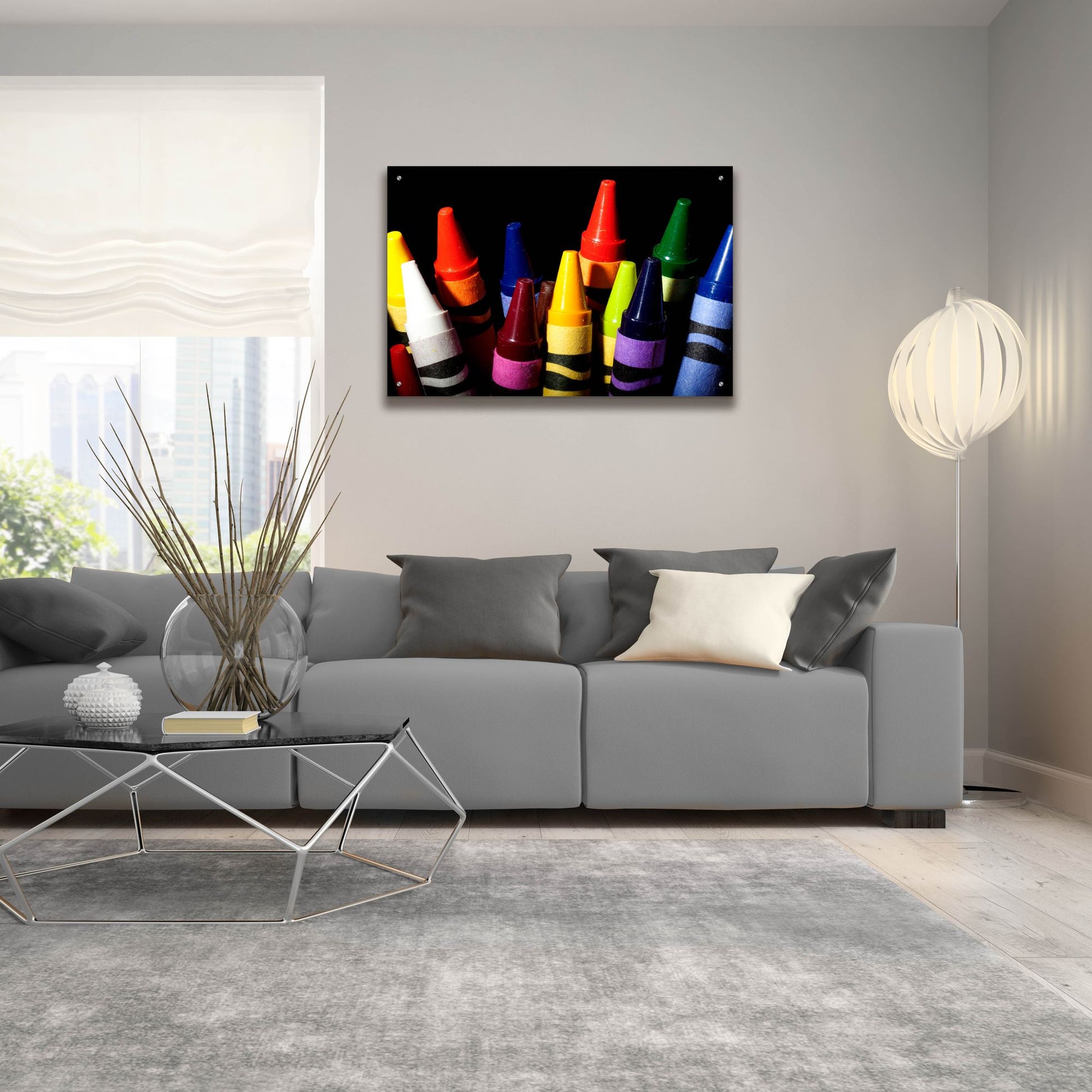 Epic Art 'Crayons' by Dana Brett Munach, Acrylic Glass Wall Art,36x24