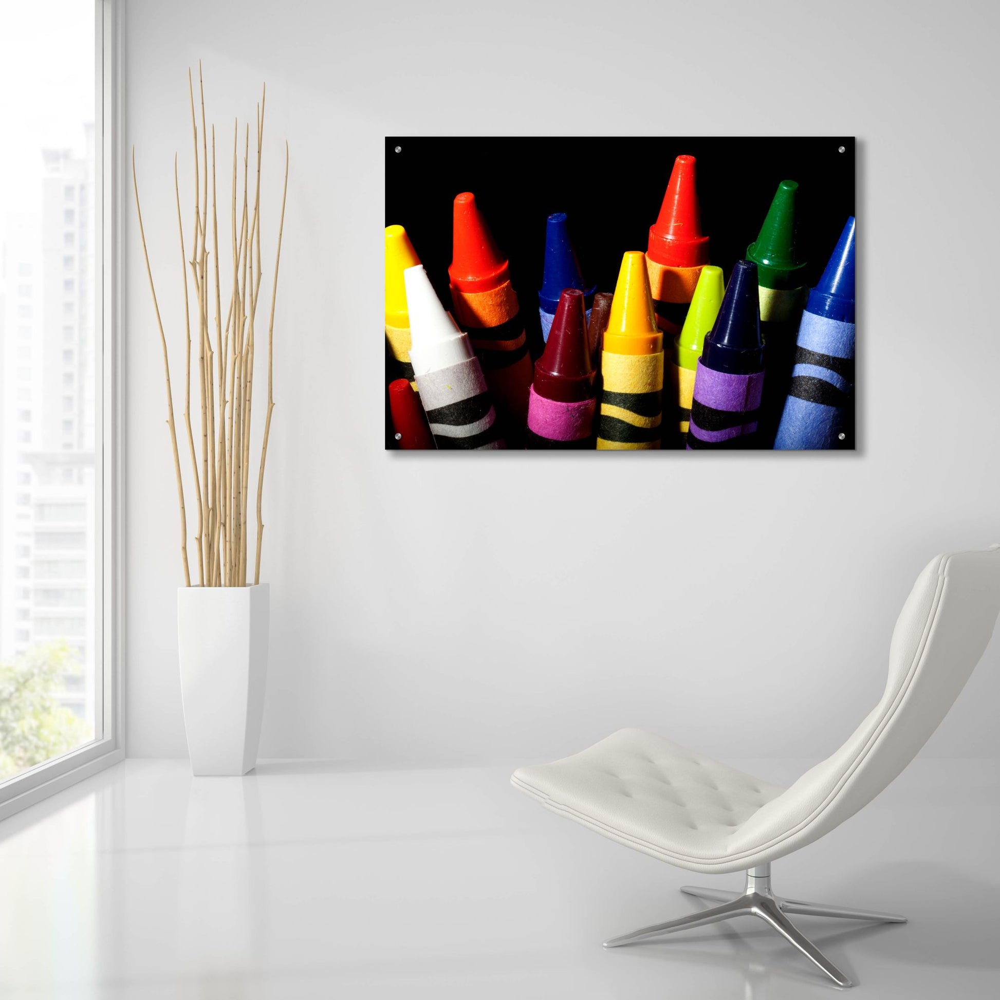Epic Art 'Crayons' by Dana Brett Munach, Acrylic Glass Wall Art,36x24