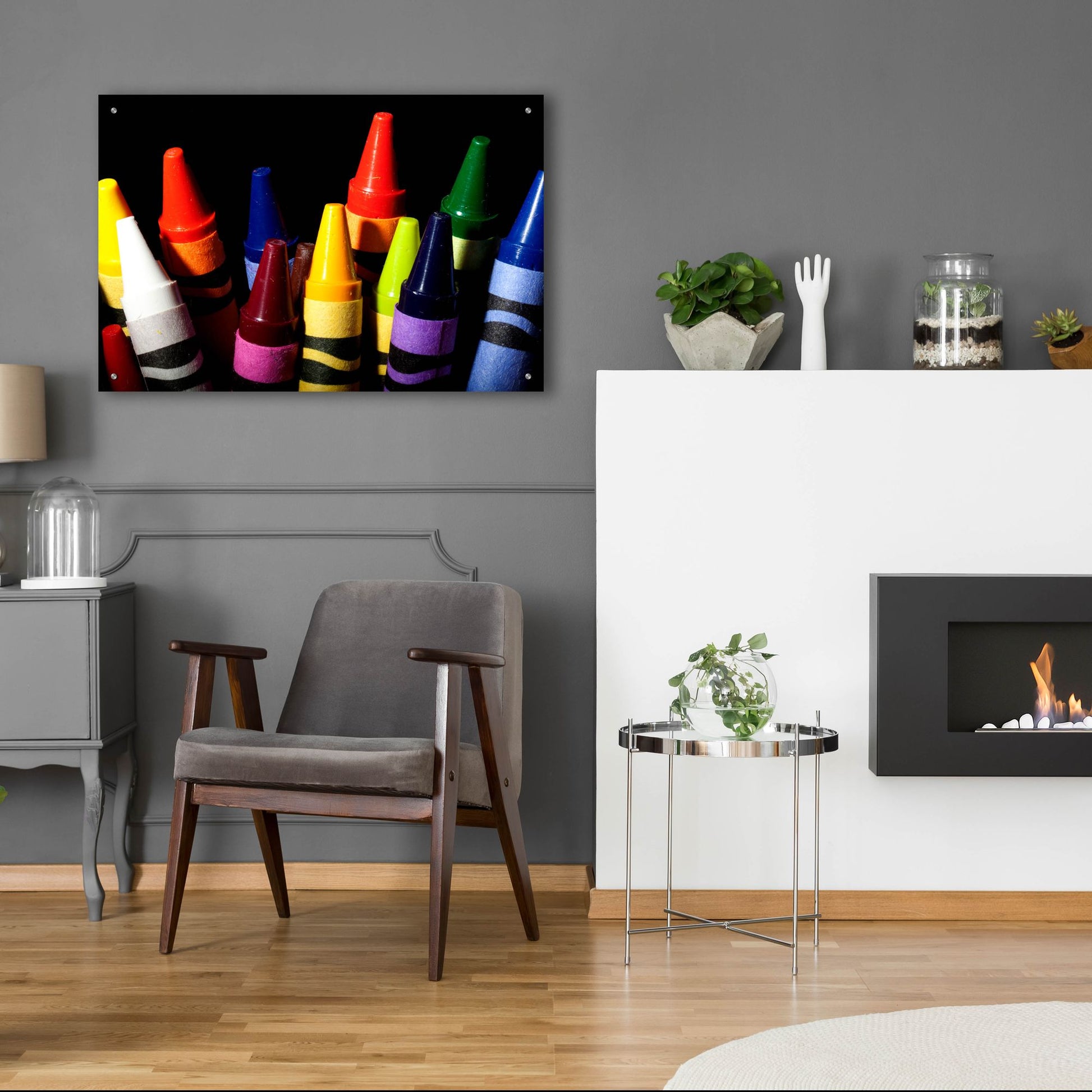 Epic Art 'Crayons' by Dana Brett Munach, Acrylic Glass Wall Art,36x24