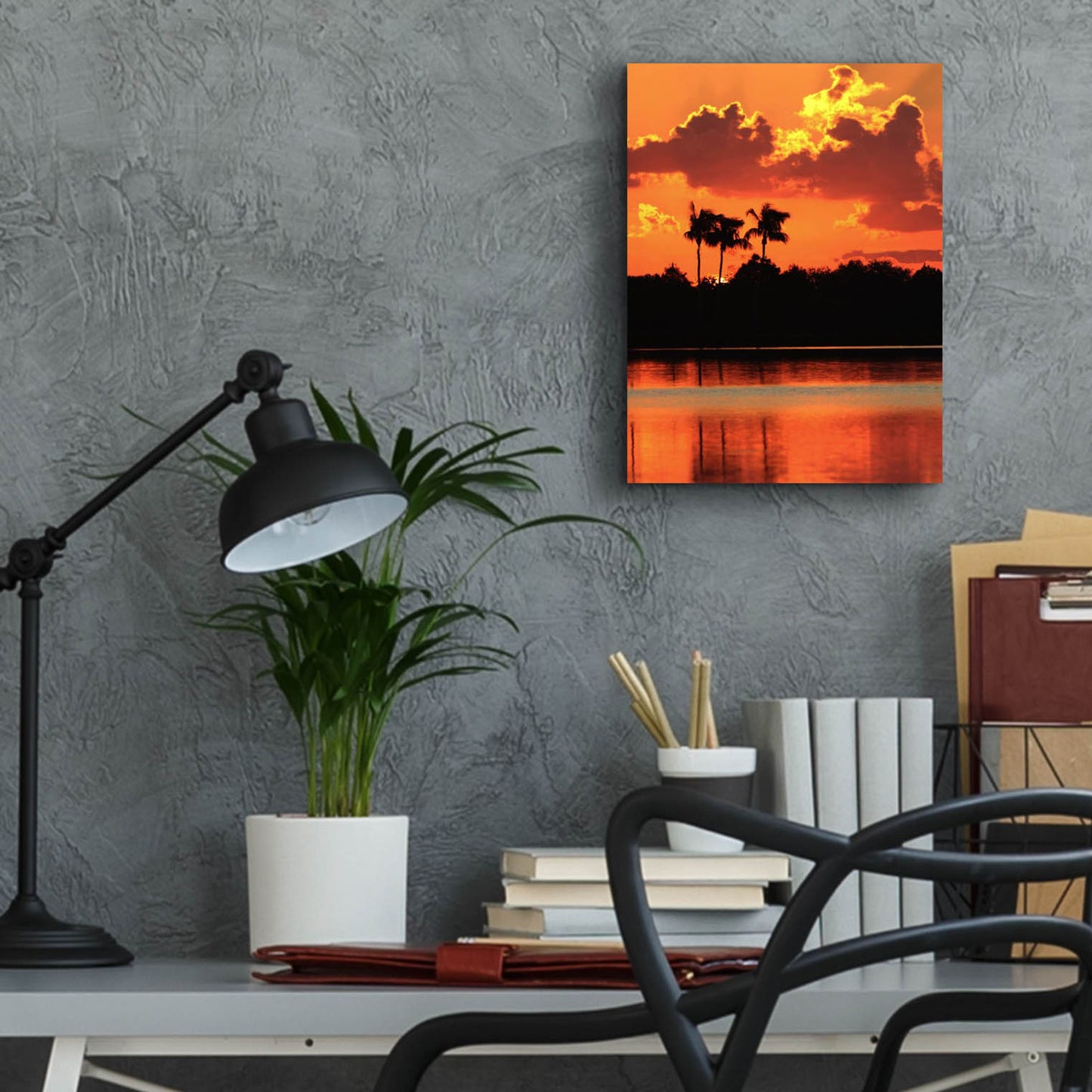 Epic Art 'Red Sky At Night' by Dana Brett Munach, Acrylic Glass Wall Art,12x16