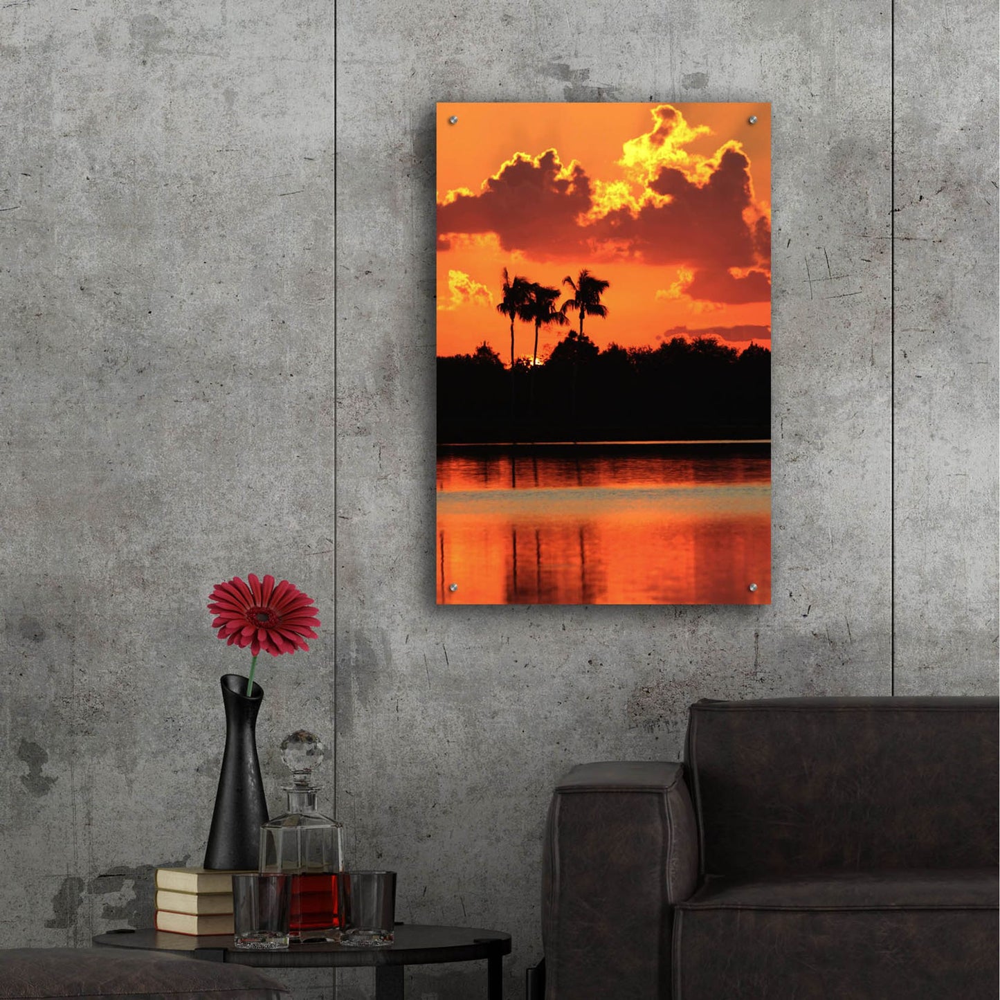 Epic Art 'Red Sky At Night' by Dana Brett Munach, Acrylic Glass Wall Art,24x36