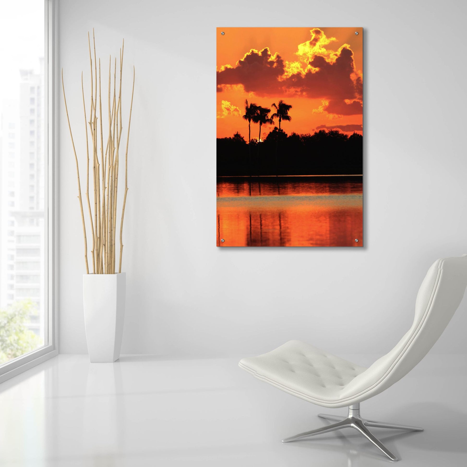 Epic Art 'Red Sky At Night' by Dana Brett Munach, Acrylic Glass Wall Art,24x36