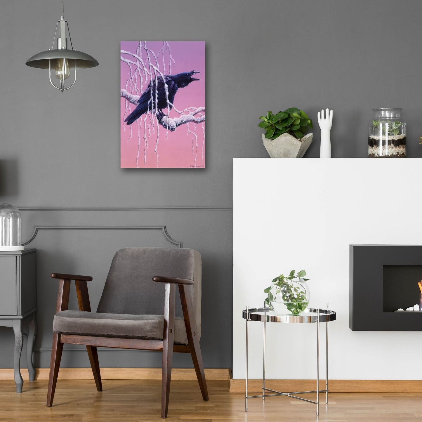 Epic Art 'Raven' by Harro Maass, Acrylic Glass Wall Art,16x24