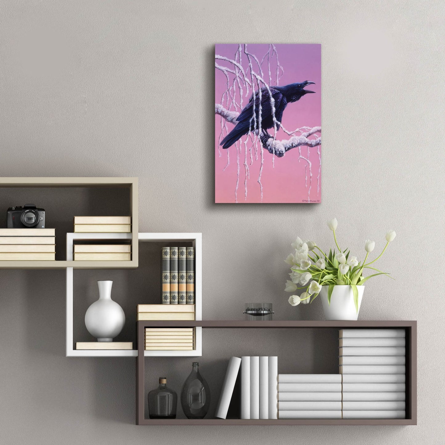 Epic Art 'Raven' by Harro Maass, Acrylic Glass Wall Art,16x24