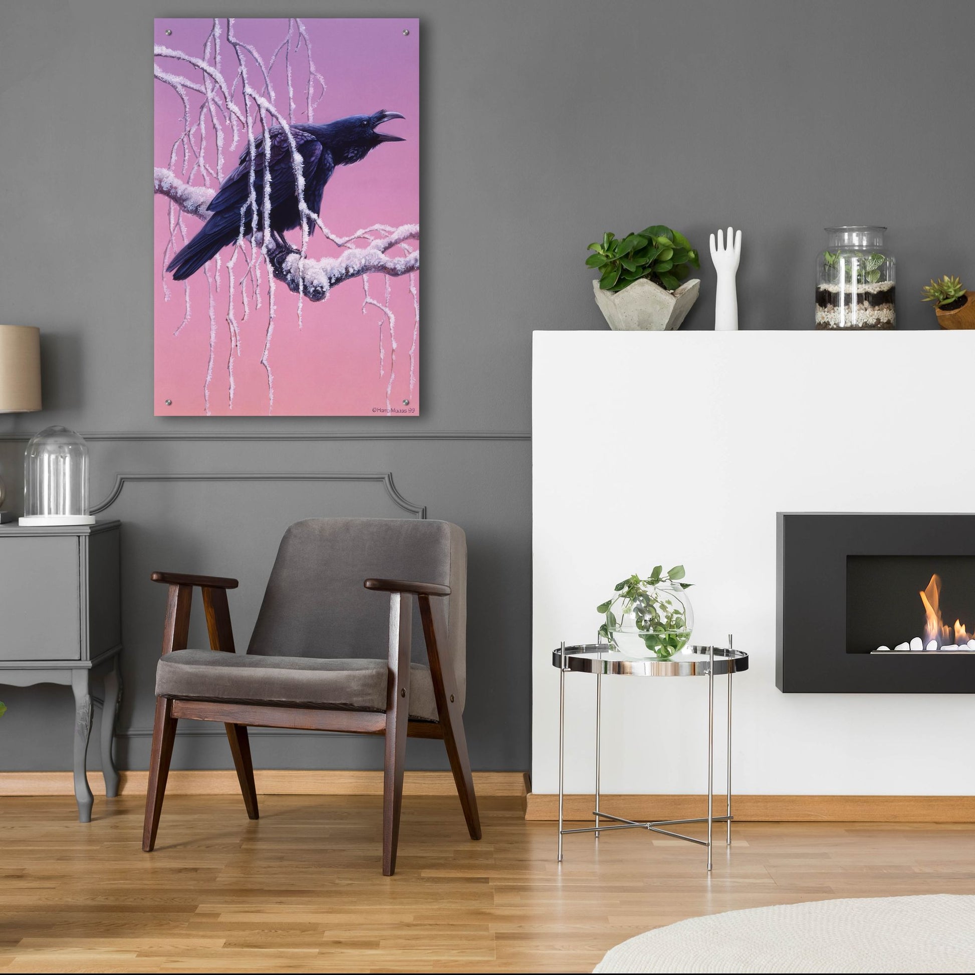 Epic Art 'Raven' by Harro Maass, Acrylic Glass Wall Art,24x36