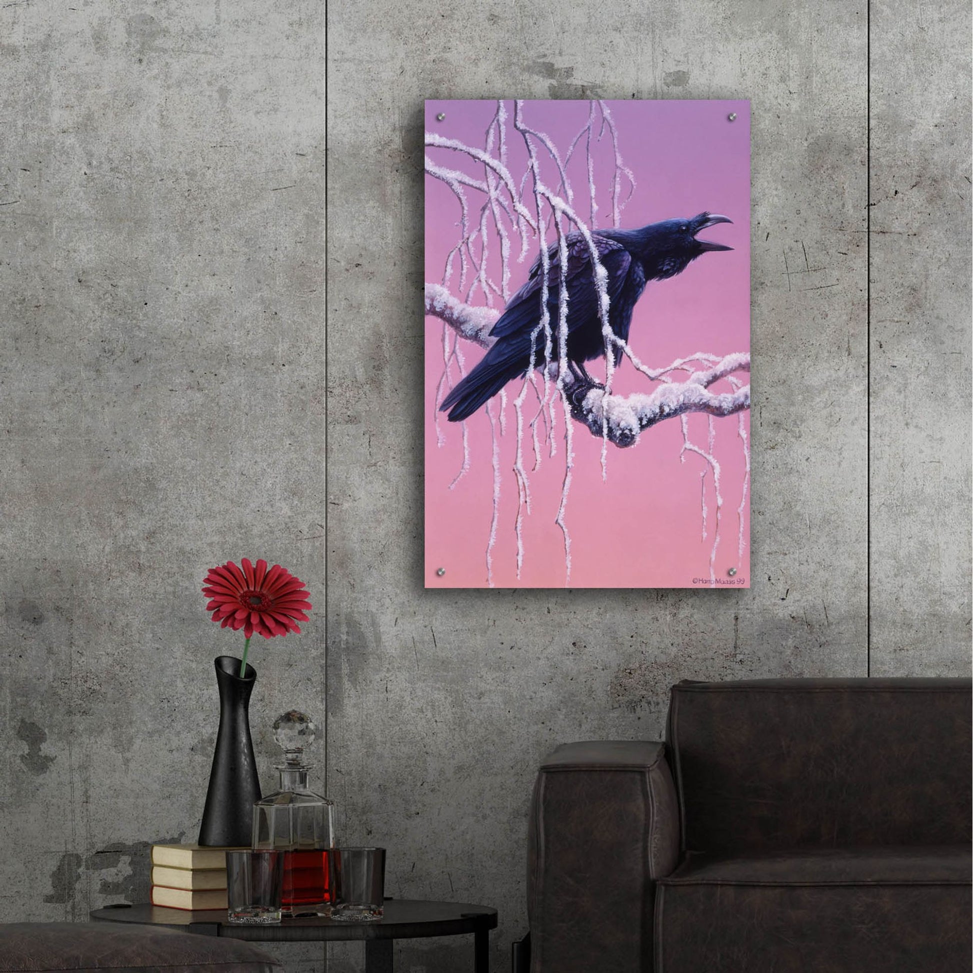 Epic Art 'Raven' by Harro Maass, Acrylic Glass Wall Art,24x36