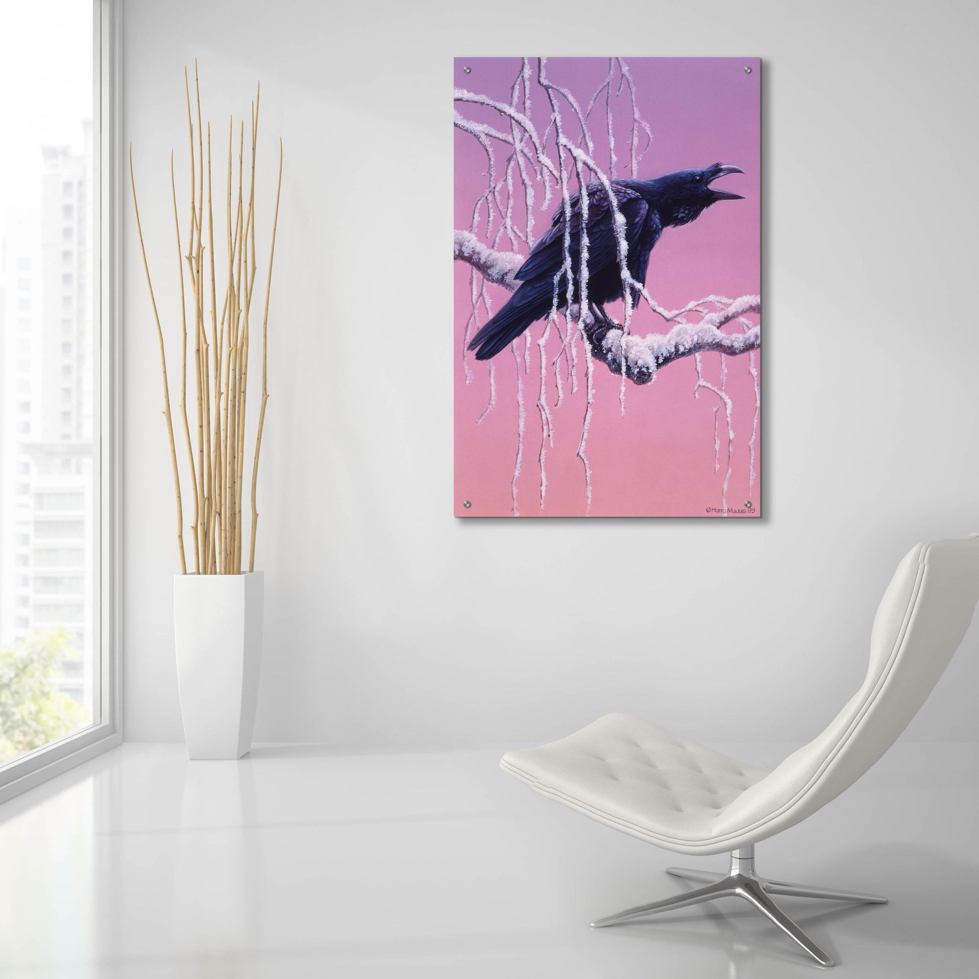 Epic Art 'Raven' by Harro Maass, Acrylic Glass Wall Art,24x36