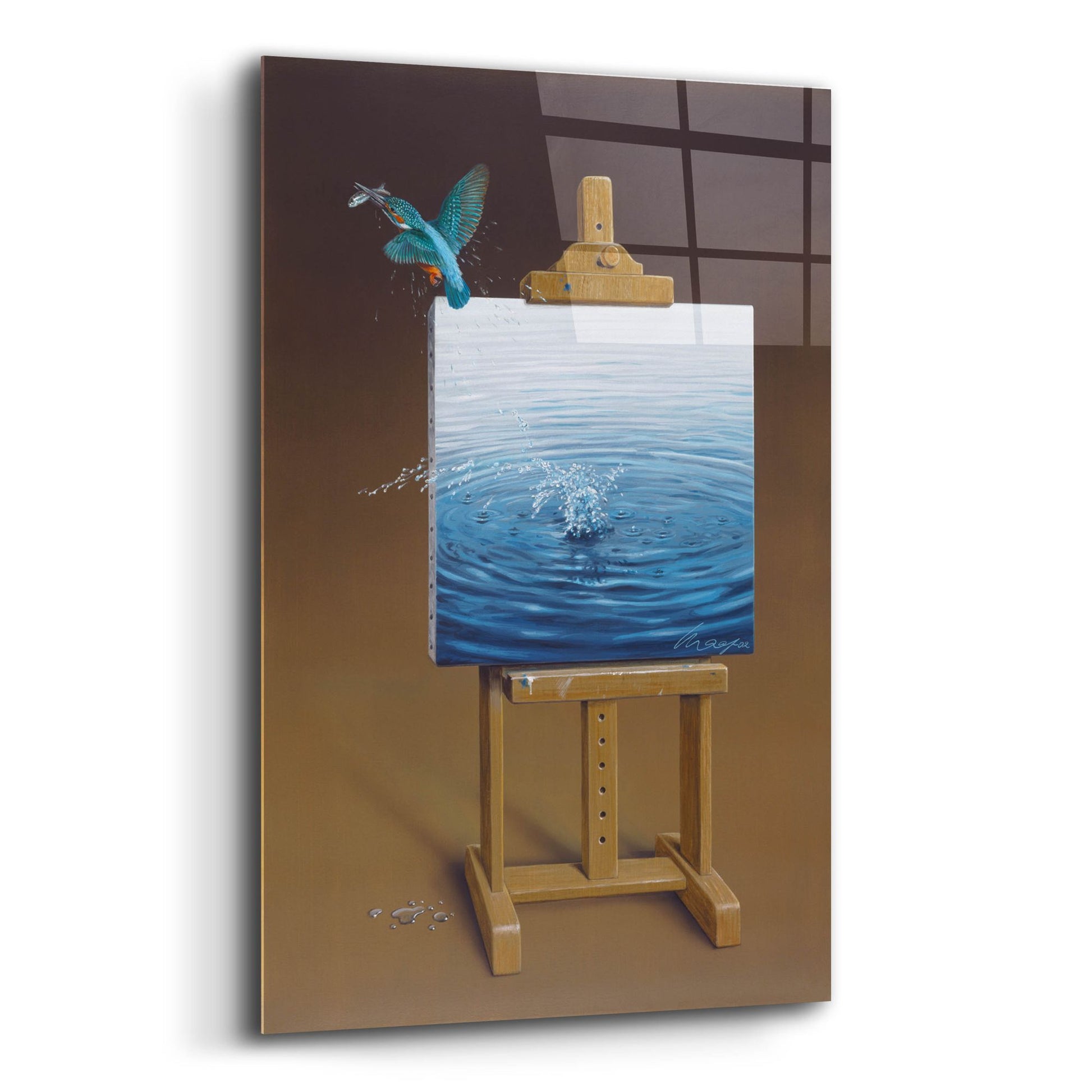 Epic Art 'European Kingfisher' by Harro Maass, Acrylic Glass Wall Art,12x16