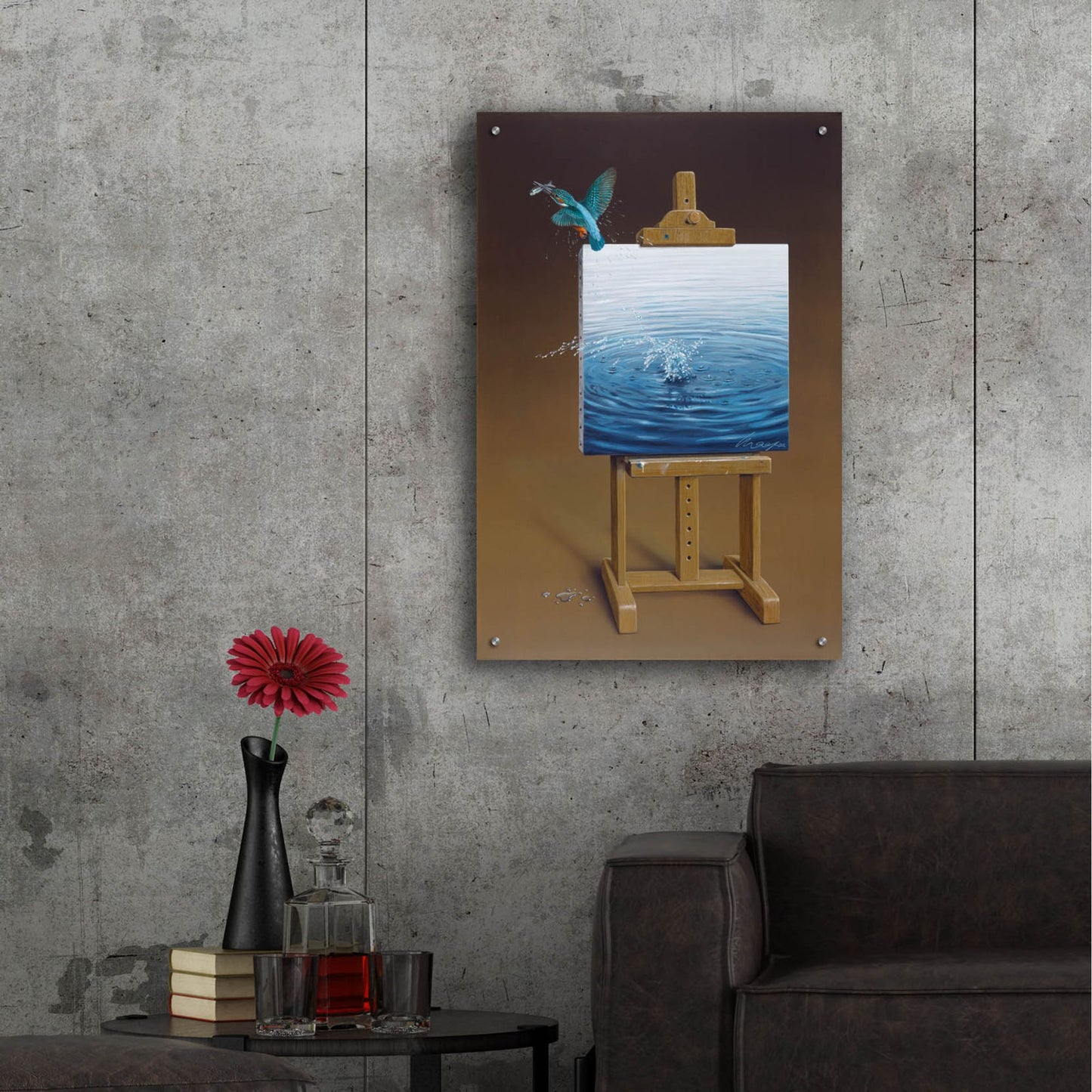 Epic Art 'European Kingfisher' by Harro Maass, Acrylic Glass Wall Art,24x36