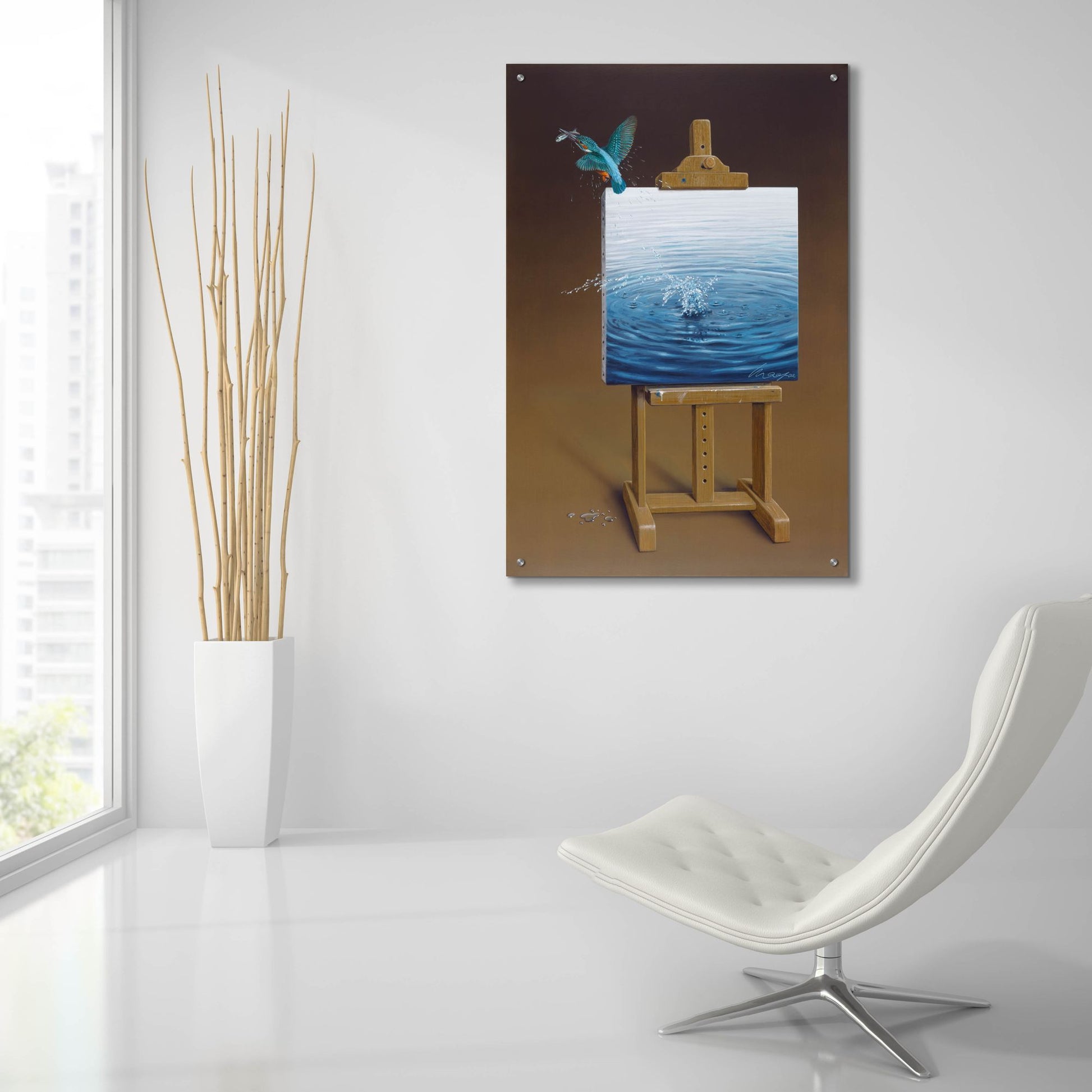Epic Art 'European Kingfisher' by Harro Maass, Acrylic Glass Wall Art,24x36