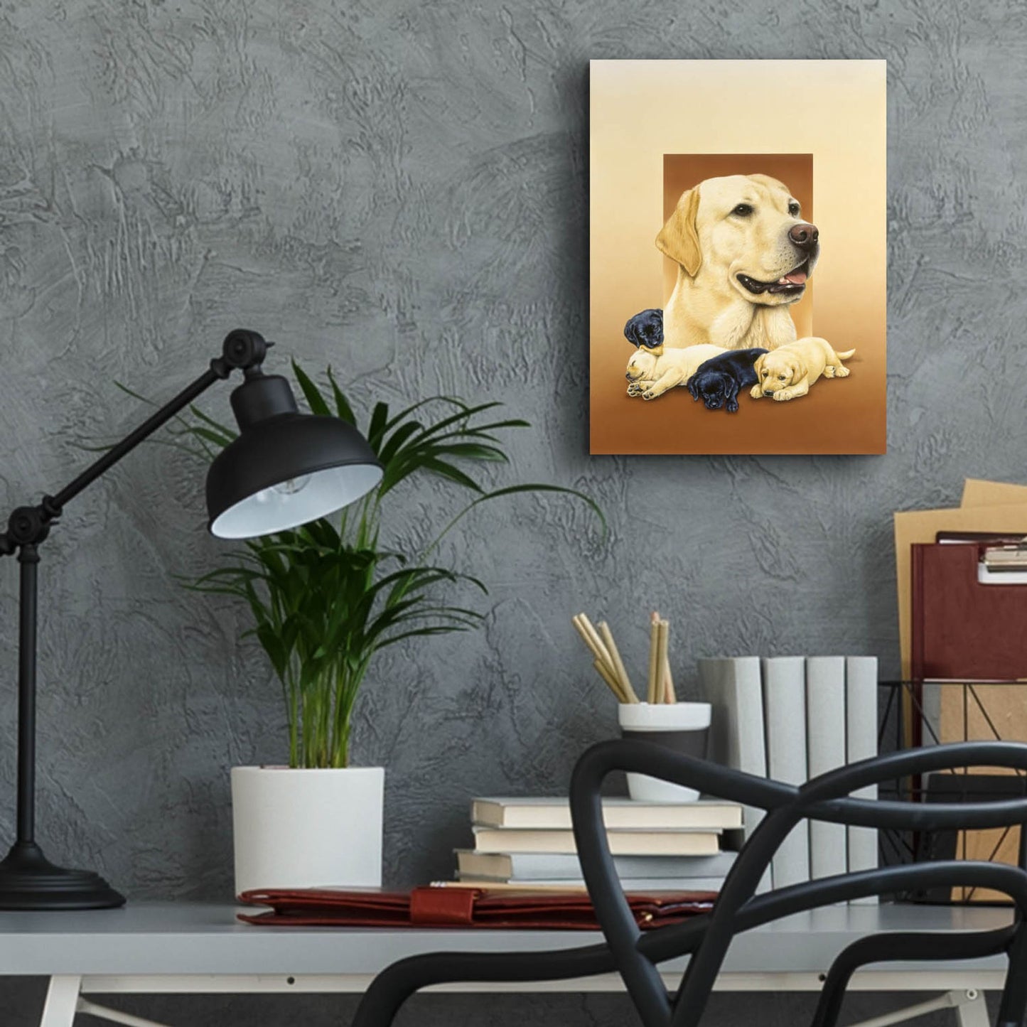 Epic Art 'Labradors' by Harro Maass, Acrylic Glass Wall Art,12x16