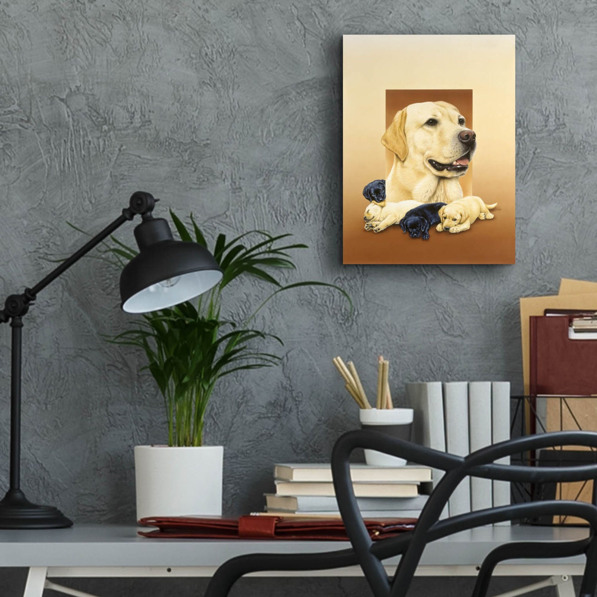 Epic Art 'Labradors' by Harro Maass, Acrylic Glass Wall Art,12x16