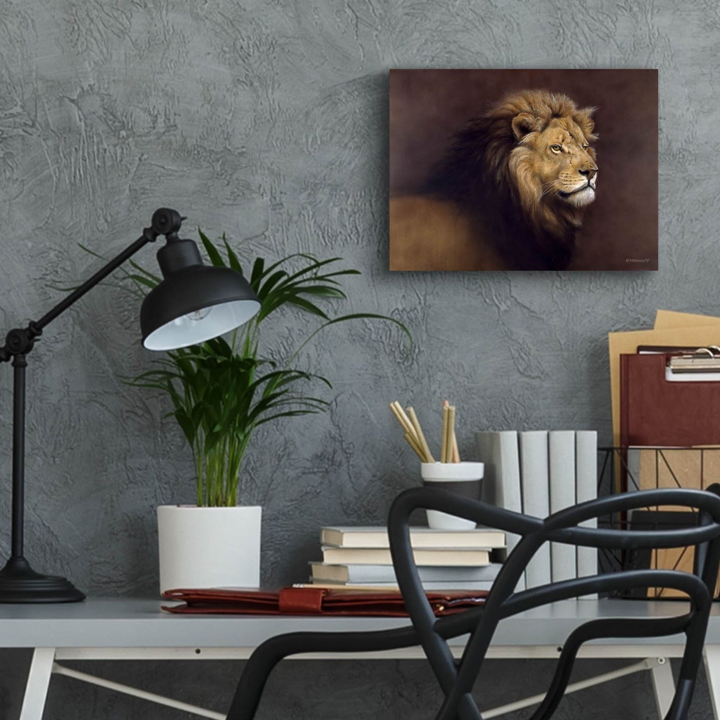 Epic Art 'Lion Male' by Harro Maass, Acrylic Glass Wall Art,16x12