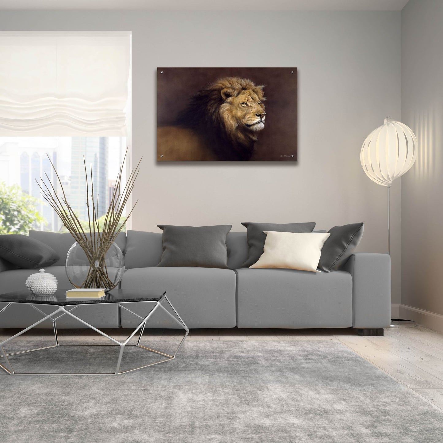 Epic Art 'Lion Male' by Harro Maass, Acrylic Glass Wall Art,36x24