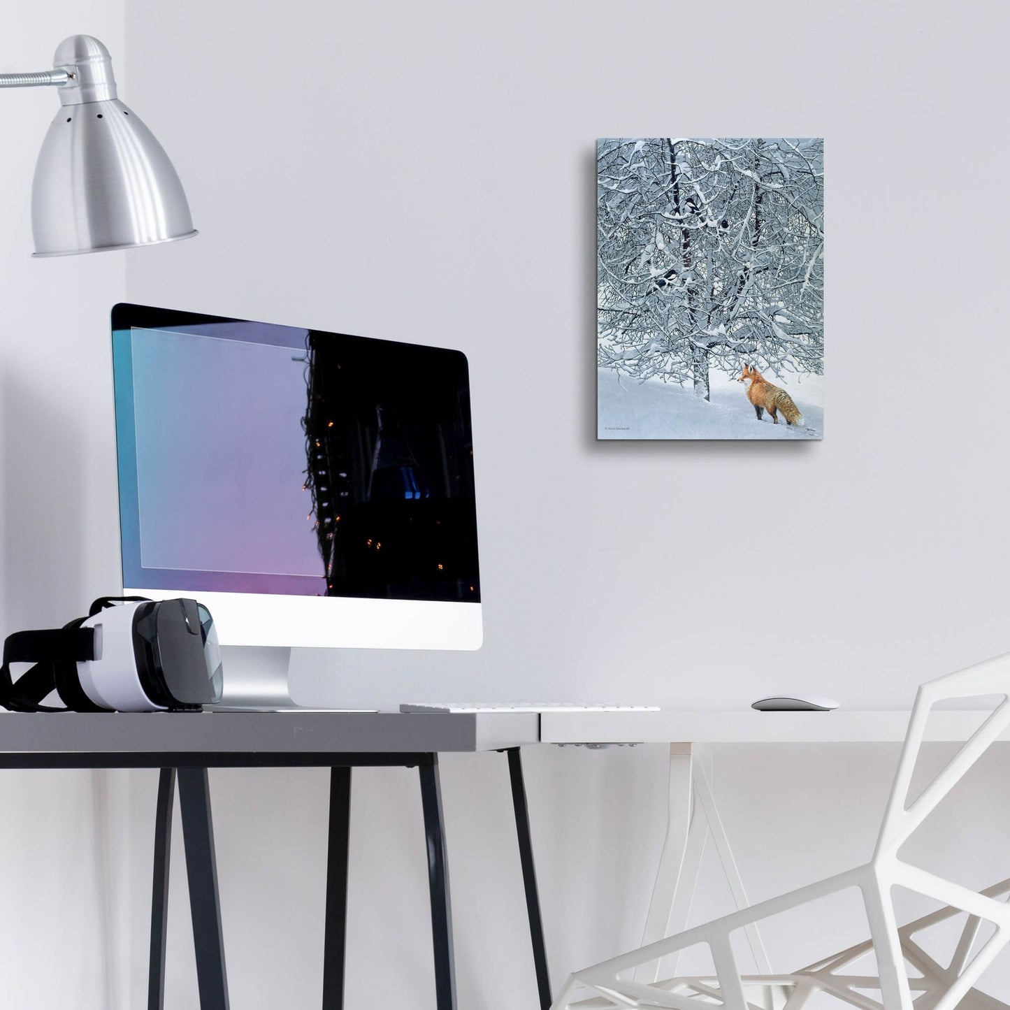 Epic Art 'Fox In Snow' by Harro Maass, Acrylic Glass Wall Art,12x16