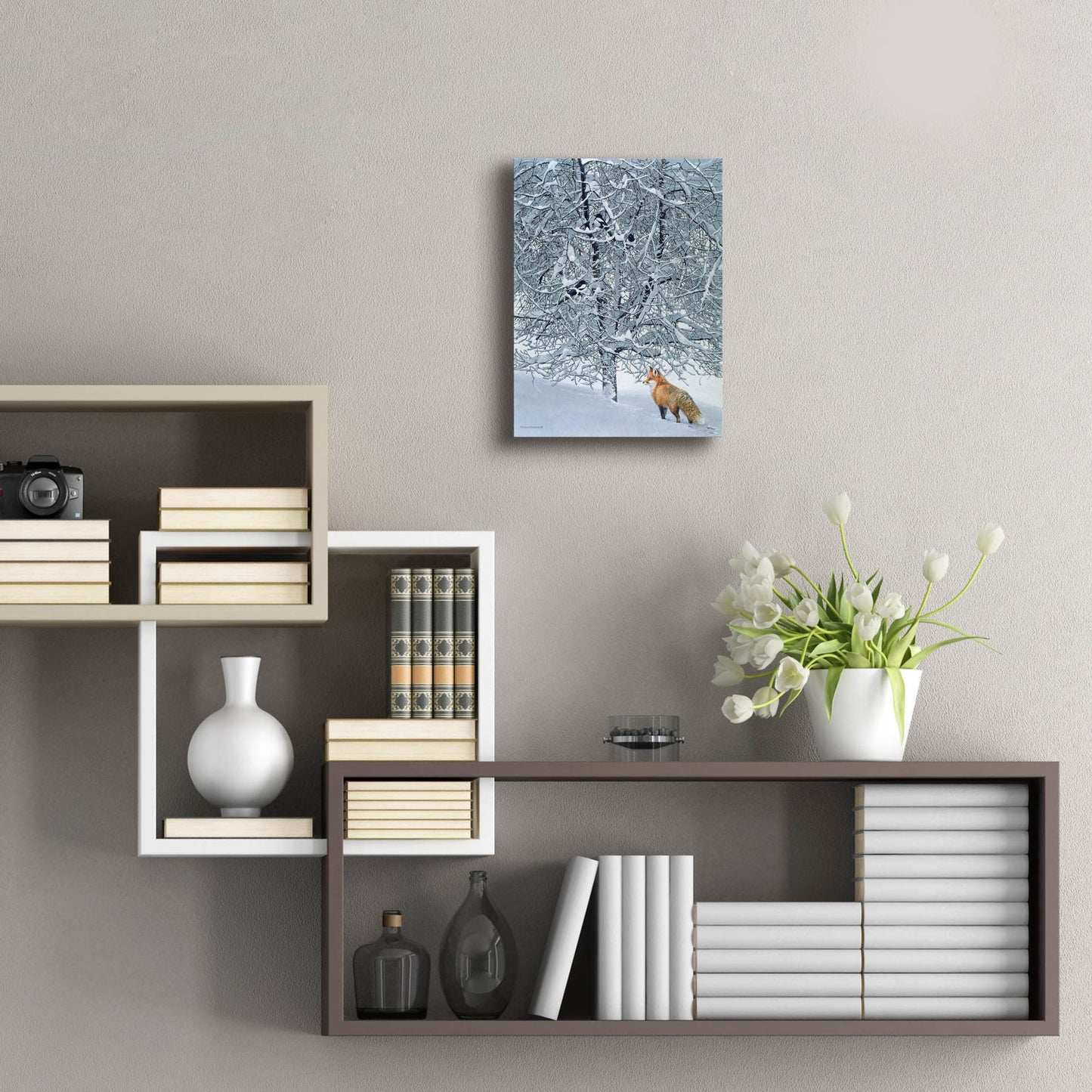 Epic Art 'Fox In Snow' by Harro Maass, Acrylic Glass Wall Art,12x16