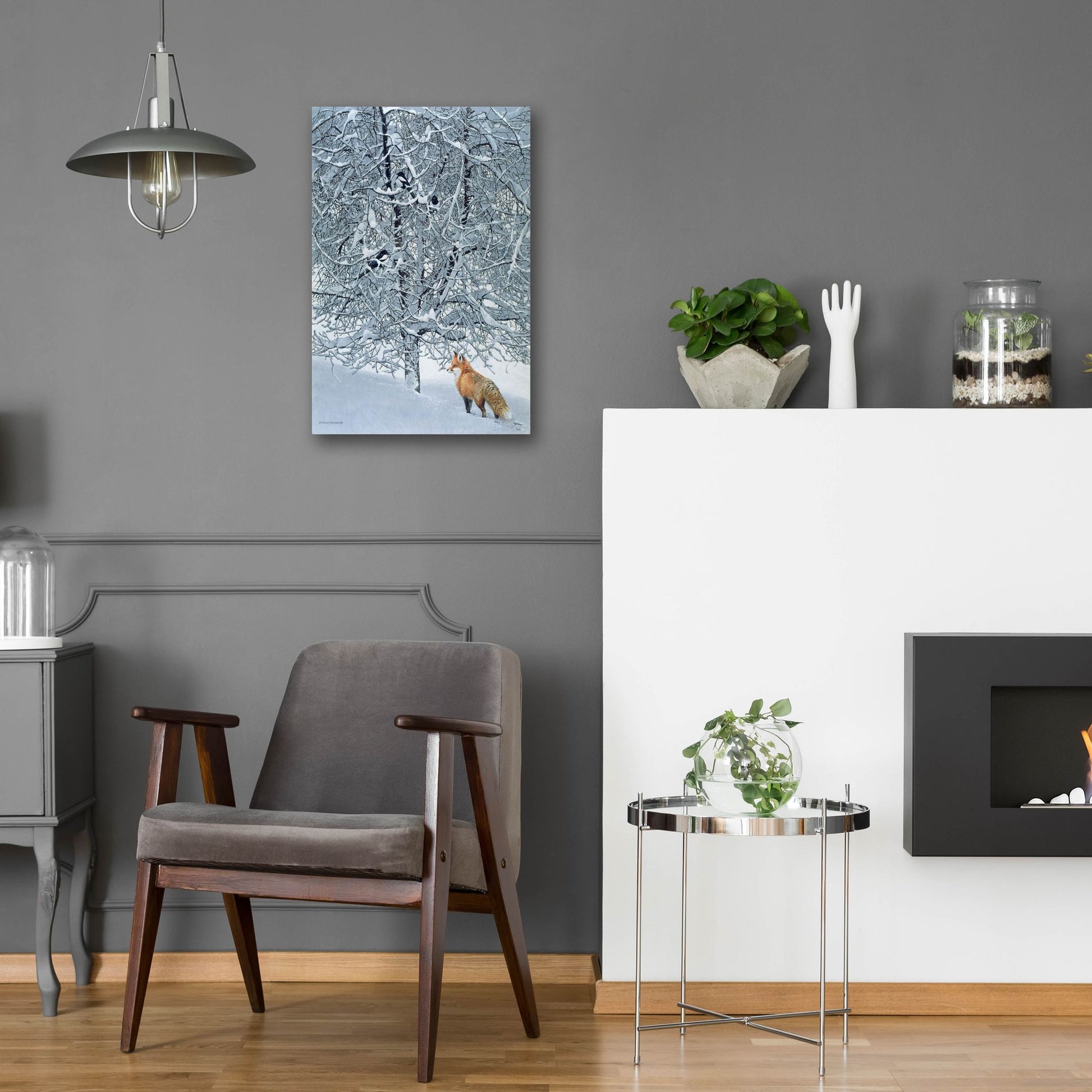 Epic Art 'Fox In Snow' by Harro Maass, Acrylic Glass Wall Art,16x24