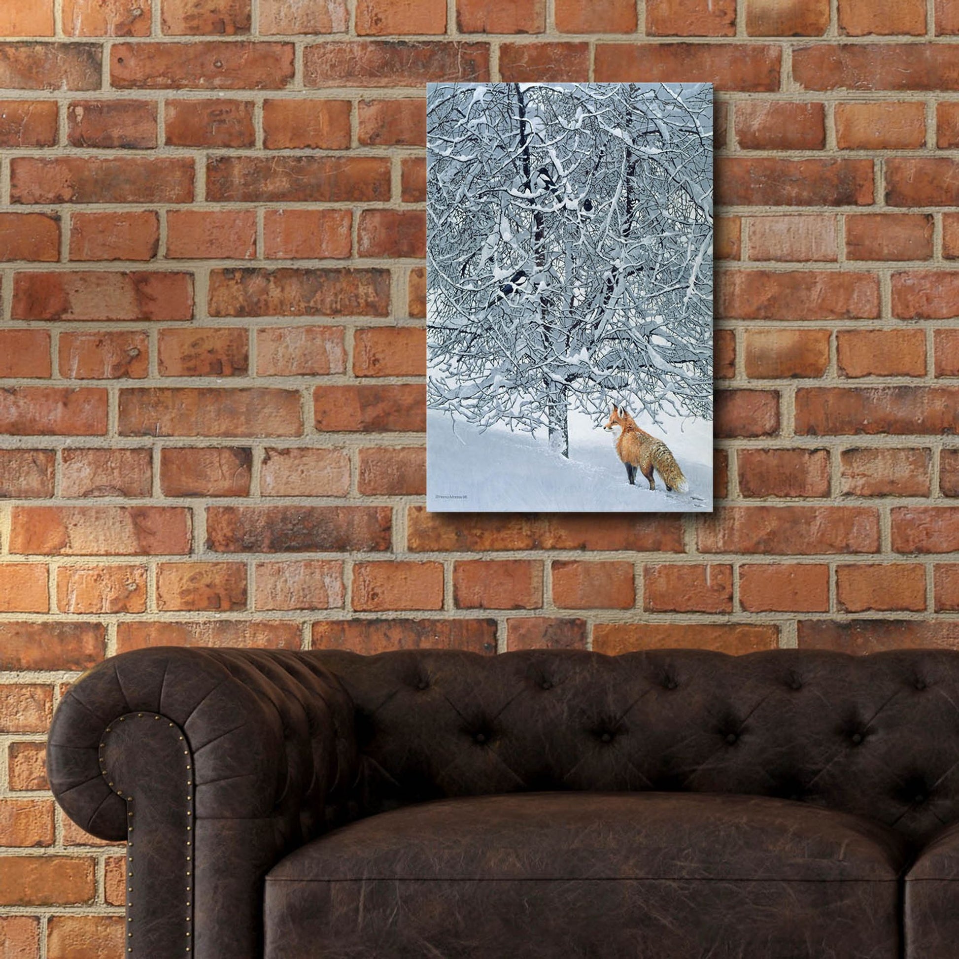 Epic Art 'Fox In Snow' by Harro Maass, Acrylic Glass Wall Art,16x24
