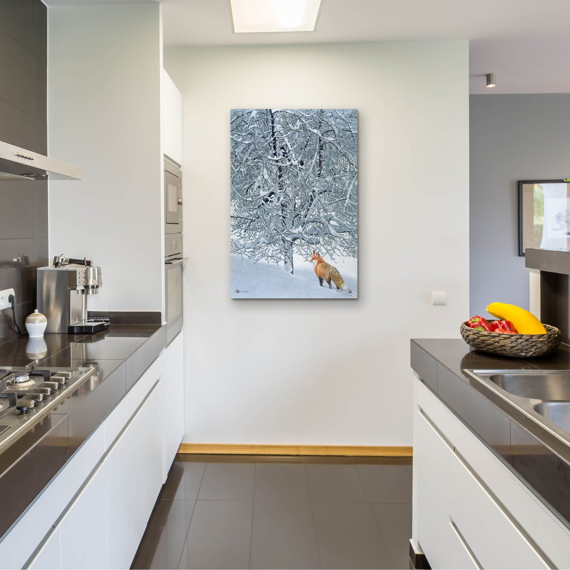 Epic Art 'Fox In Snow' by Harro Maass, Acrylic Glass Wall Art,24x36