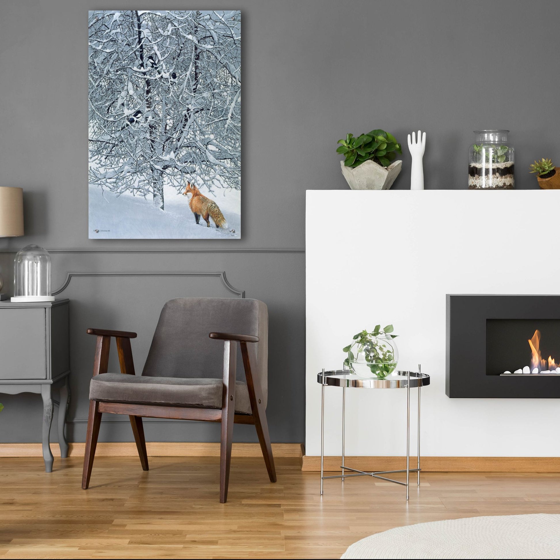 Epic Art 'Fox In Snow' by Harro Maass, Acrylic Glass Wall Art,24x36