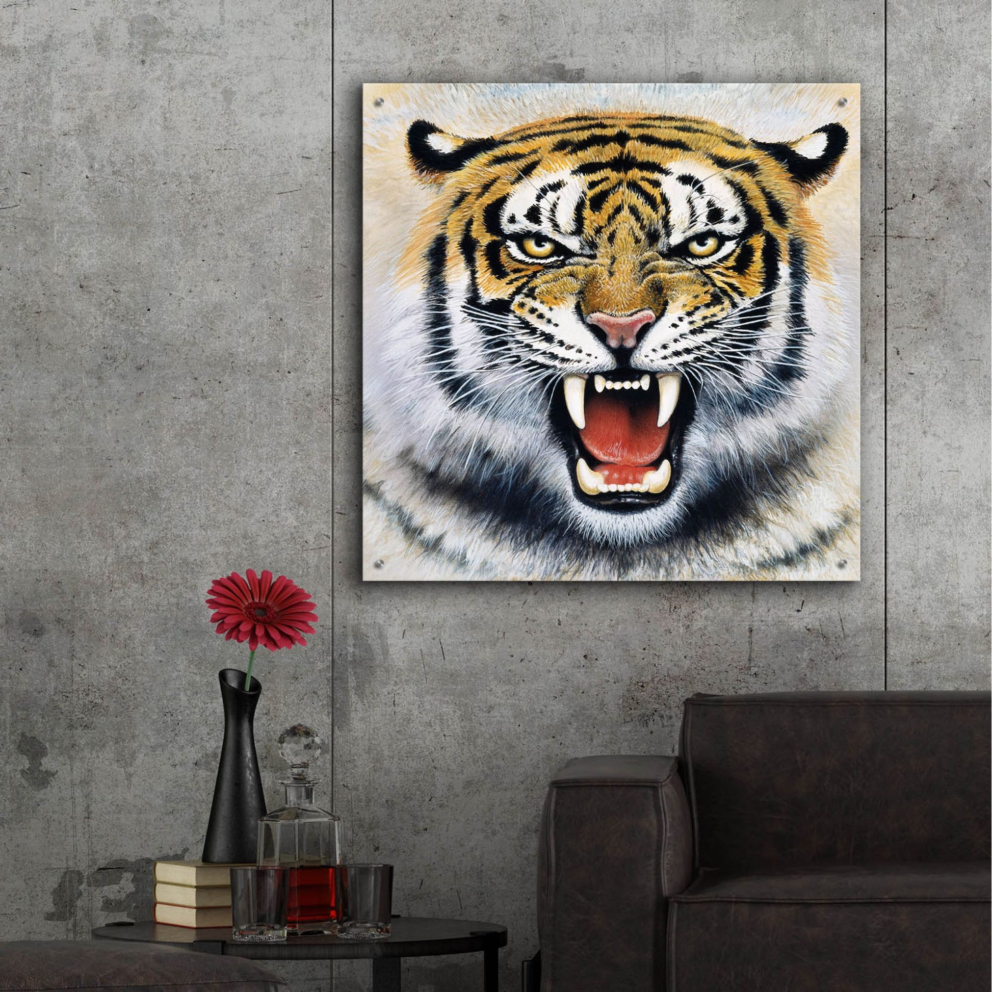 Epic Art 'Tiger' by Harro Maass, Acrylic Glass Wall Art,36x36