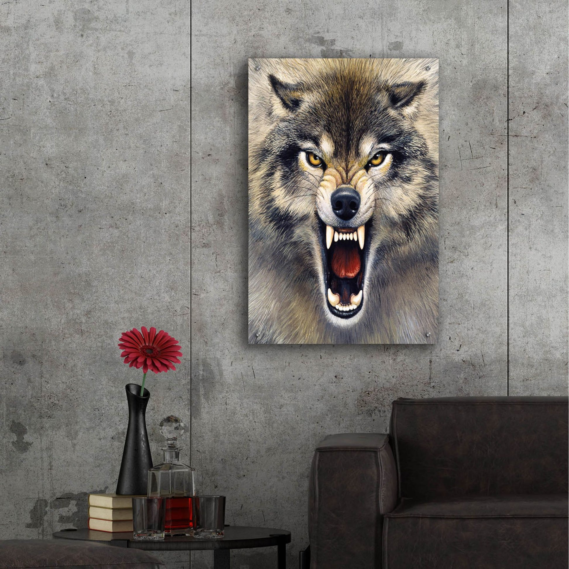 Epic Art 'Wolf' by Harro Maass, Acrylic Glass Wall Art,24x36