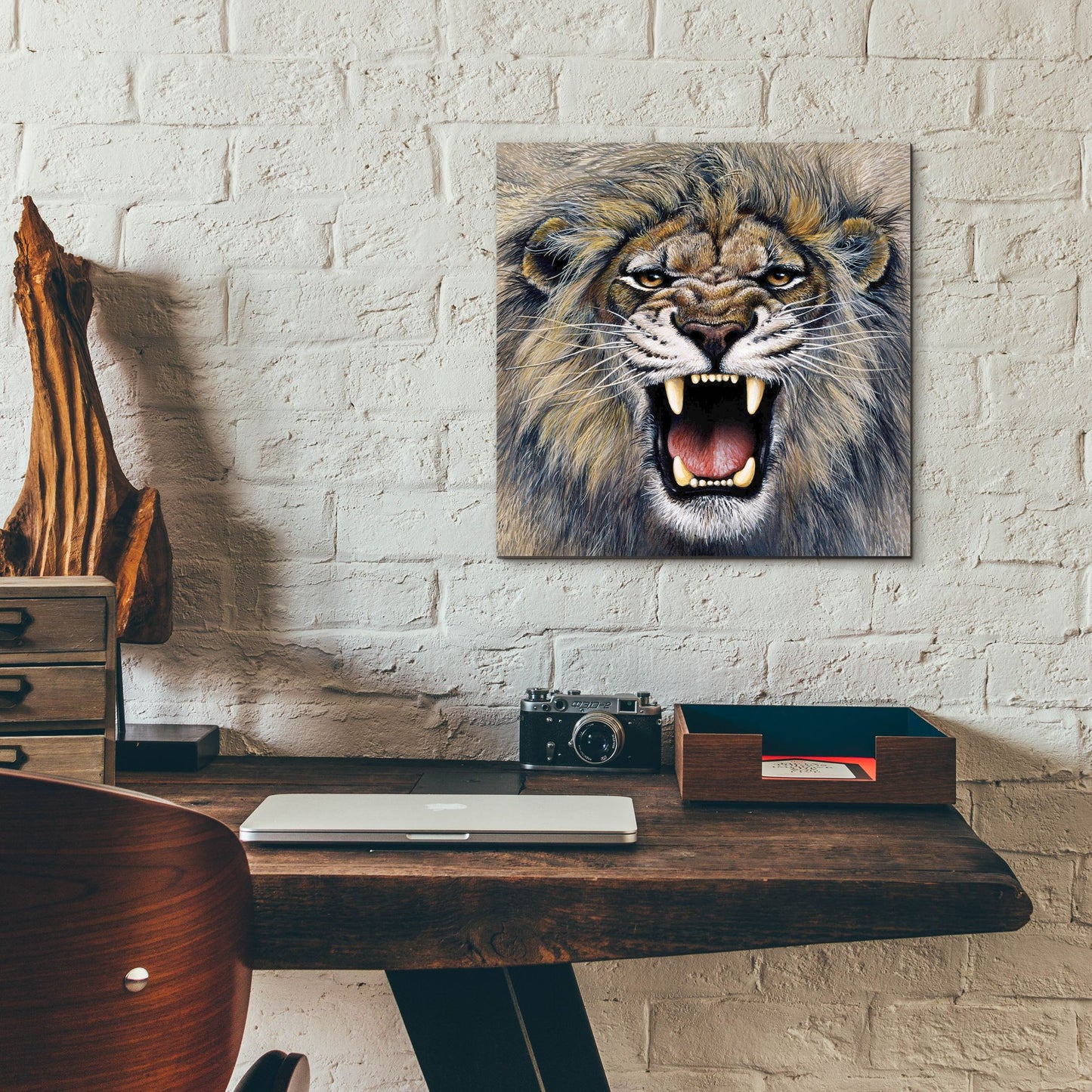Epic Art 'Lion' by Harro Maass, Acrylic Glass Wall Art,12x12
