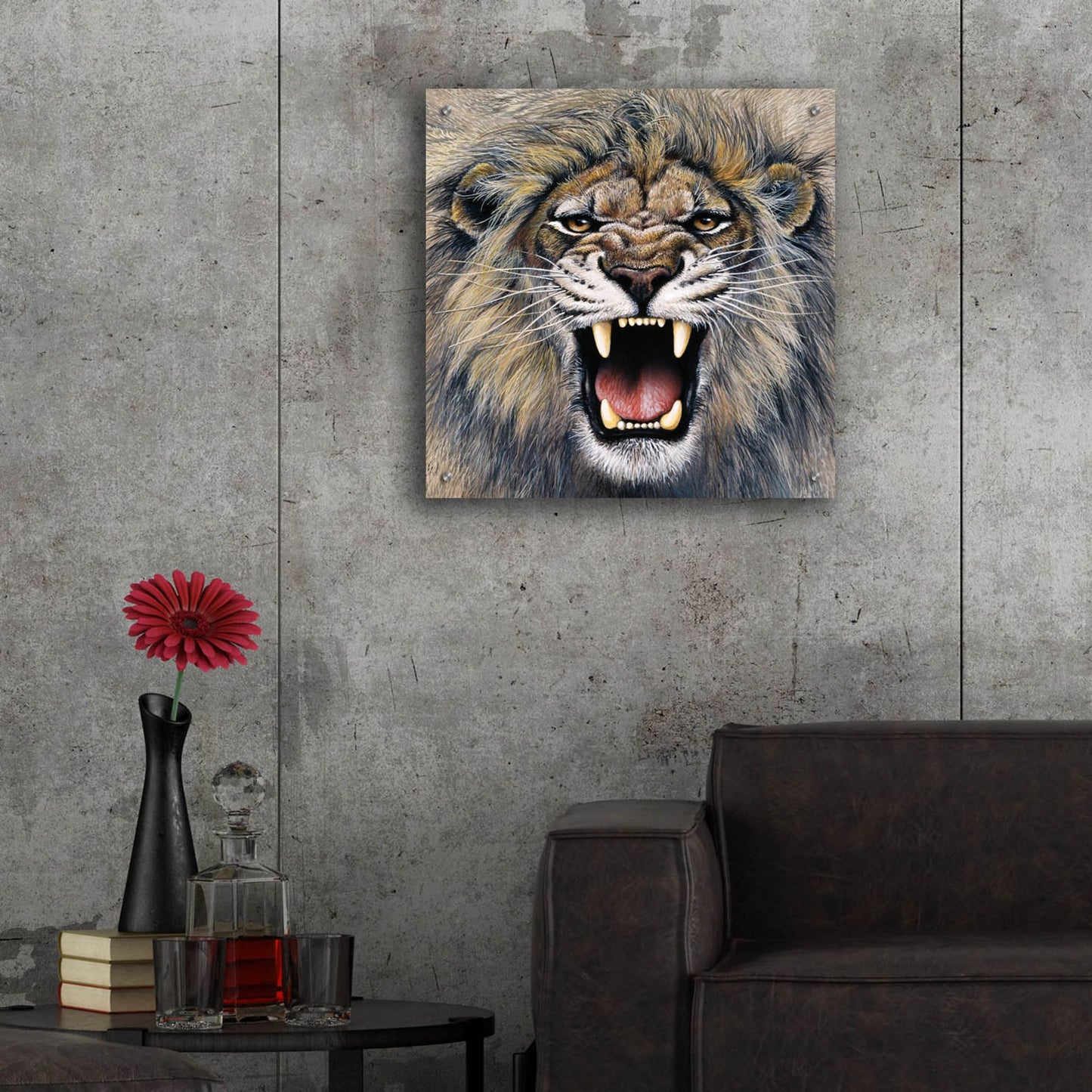 Epic Art 'Lion' by Harro Maass, Acrylic Glass Wall Art,24x24