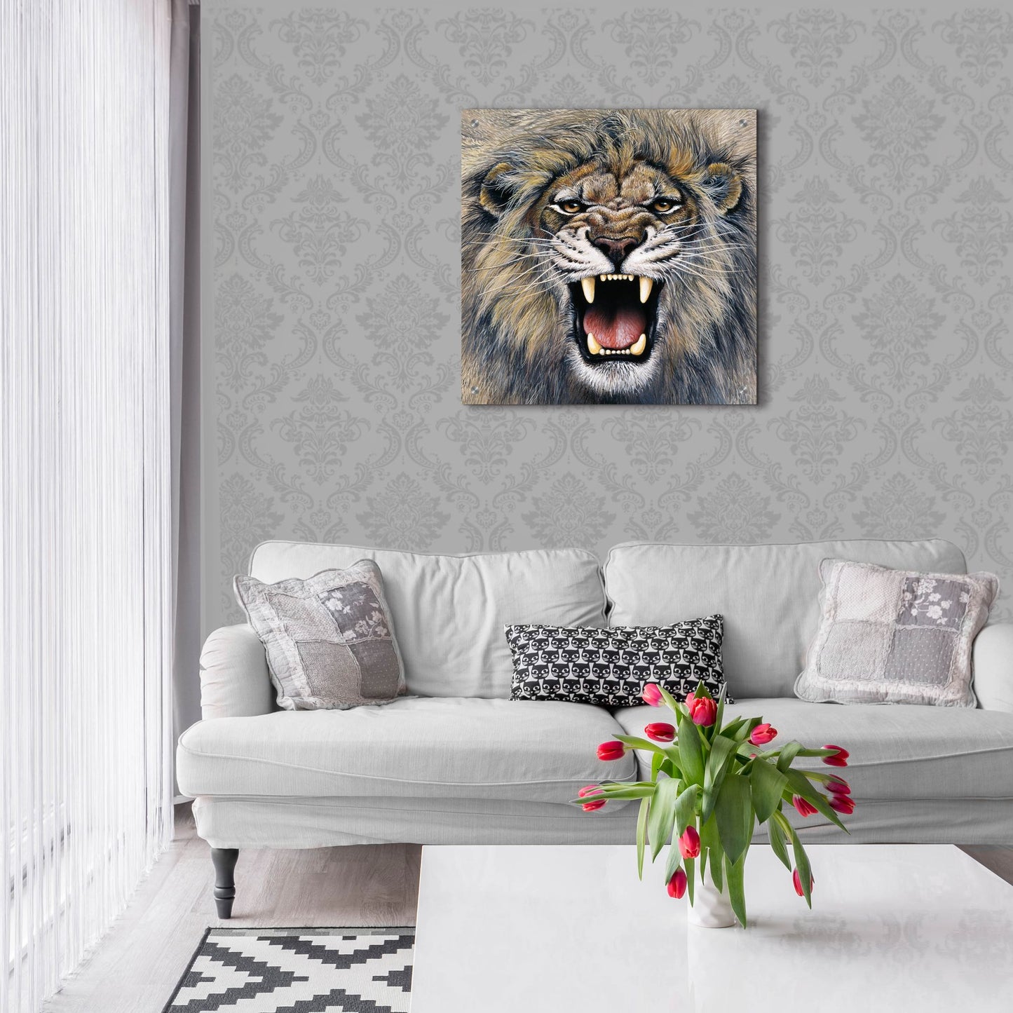 Epic Art 'Lion' by Harro Maass, Acrylic Glass Wall Art,24x24
