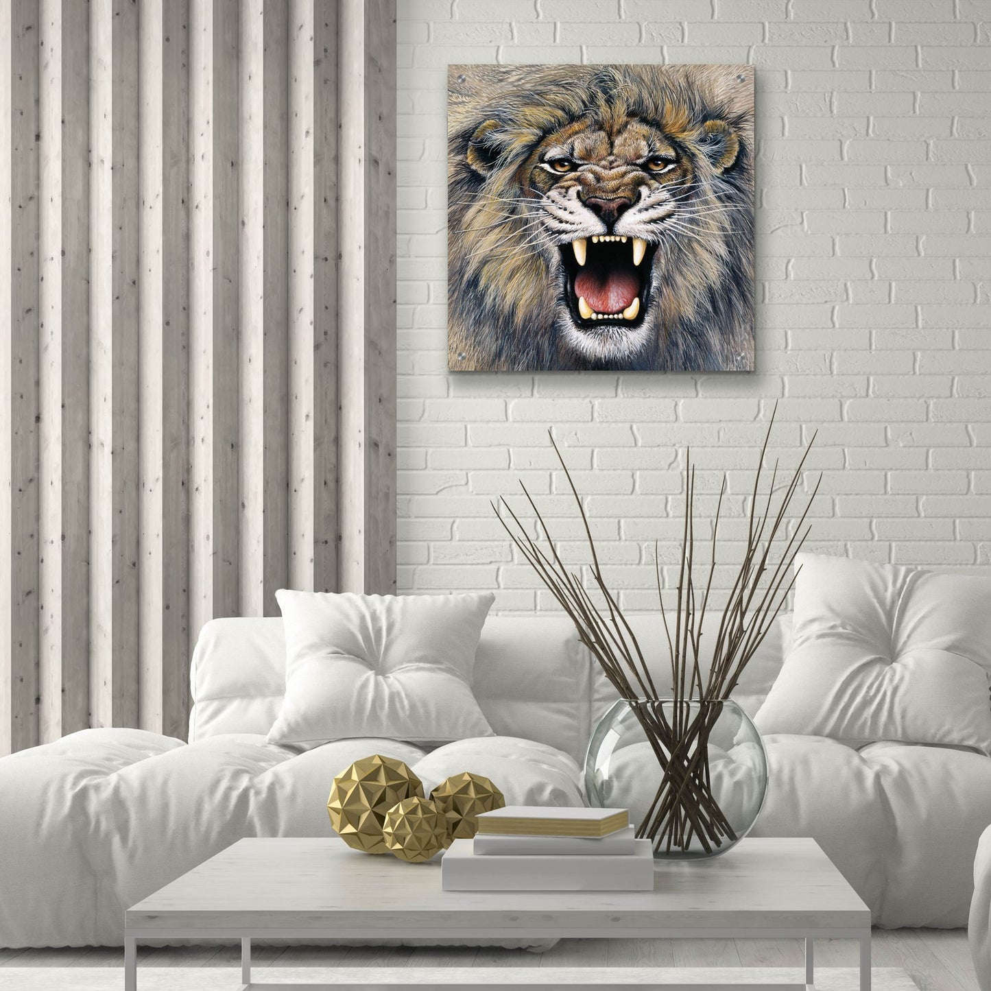 Epic Art 'Lion' by Harro Maass, Acrylic Glass Wall Art,24x24