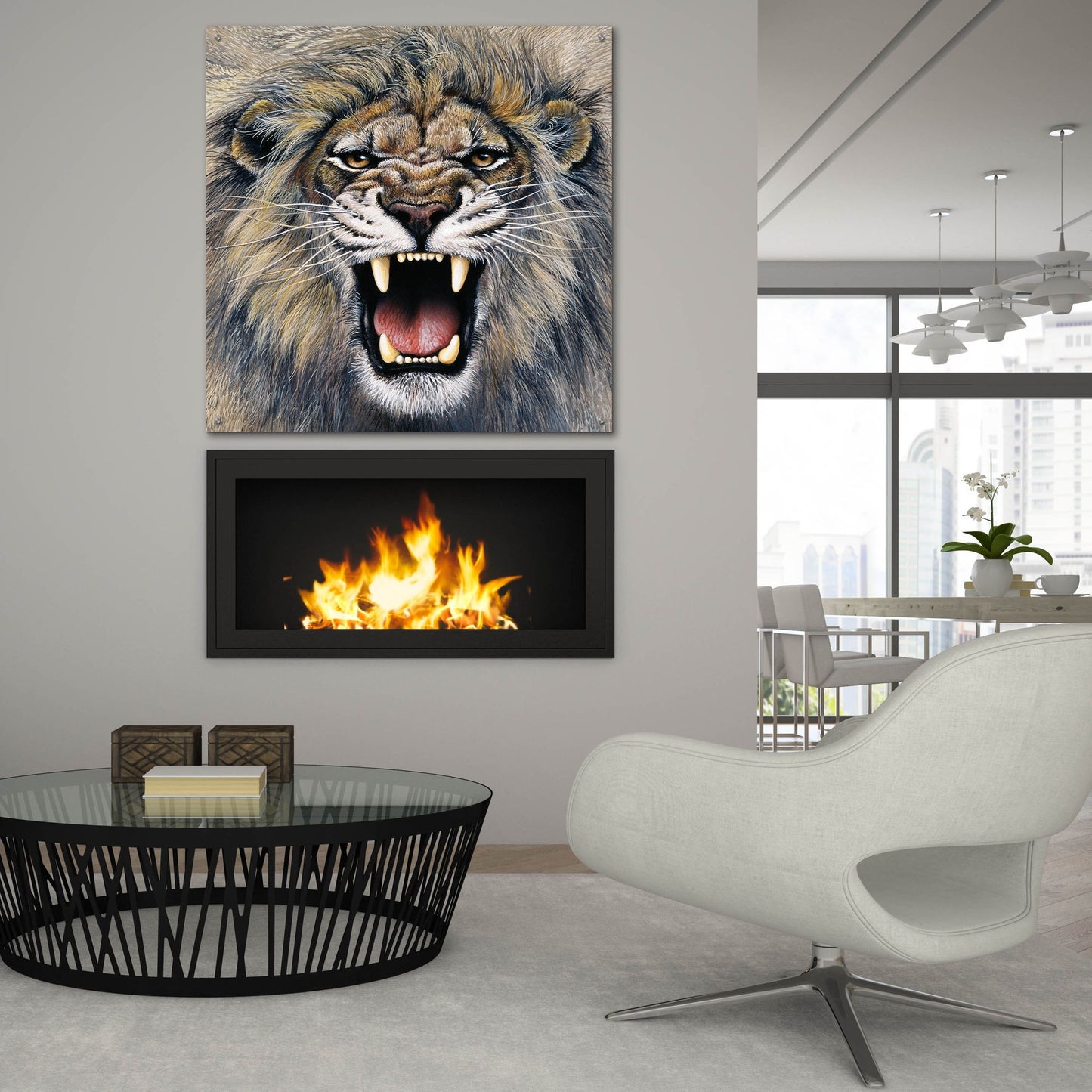 Epic Art 'Lion' by Harro Maass, Acrylic Glass Wall Art,36x36