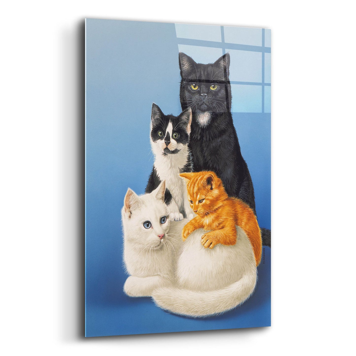 Epic Art 'Cat Family' by Harro Maass, Acrylic Glass Wall Art,12x16