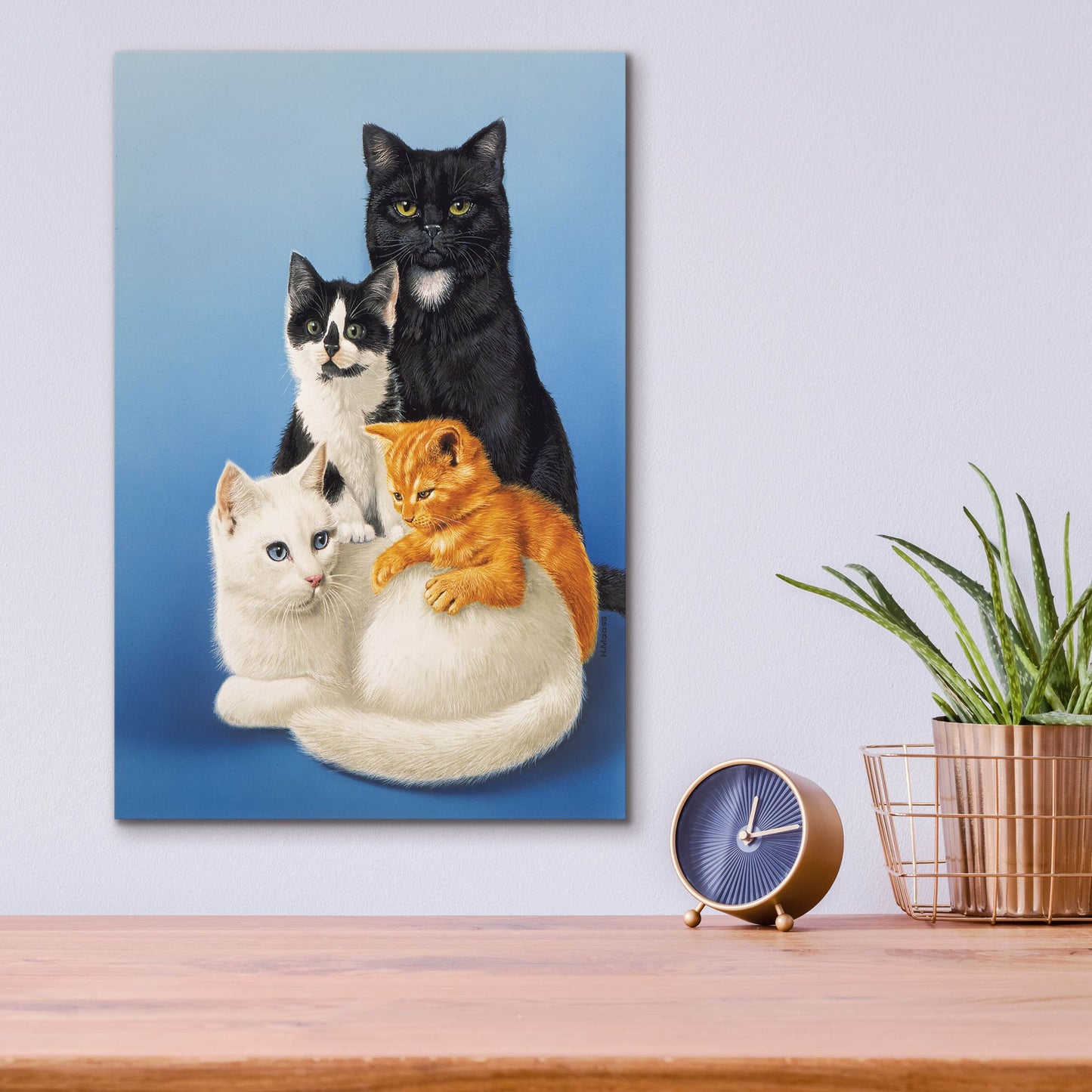 Epic Art 'Cat Family' by Harro Maass, Acrylic Glass Wall Art,12x16