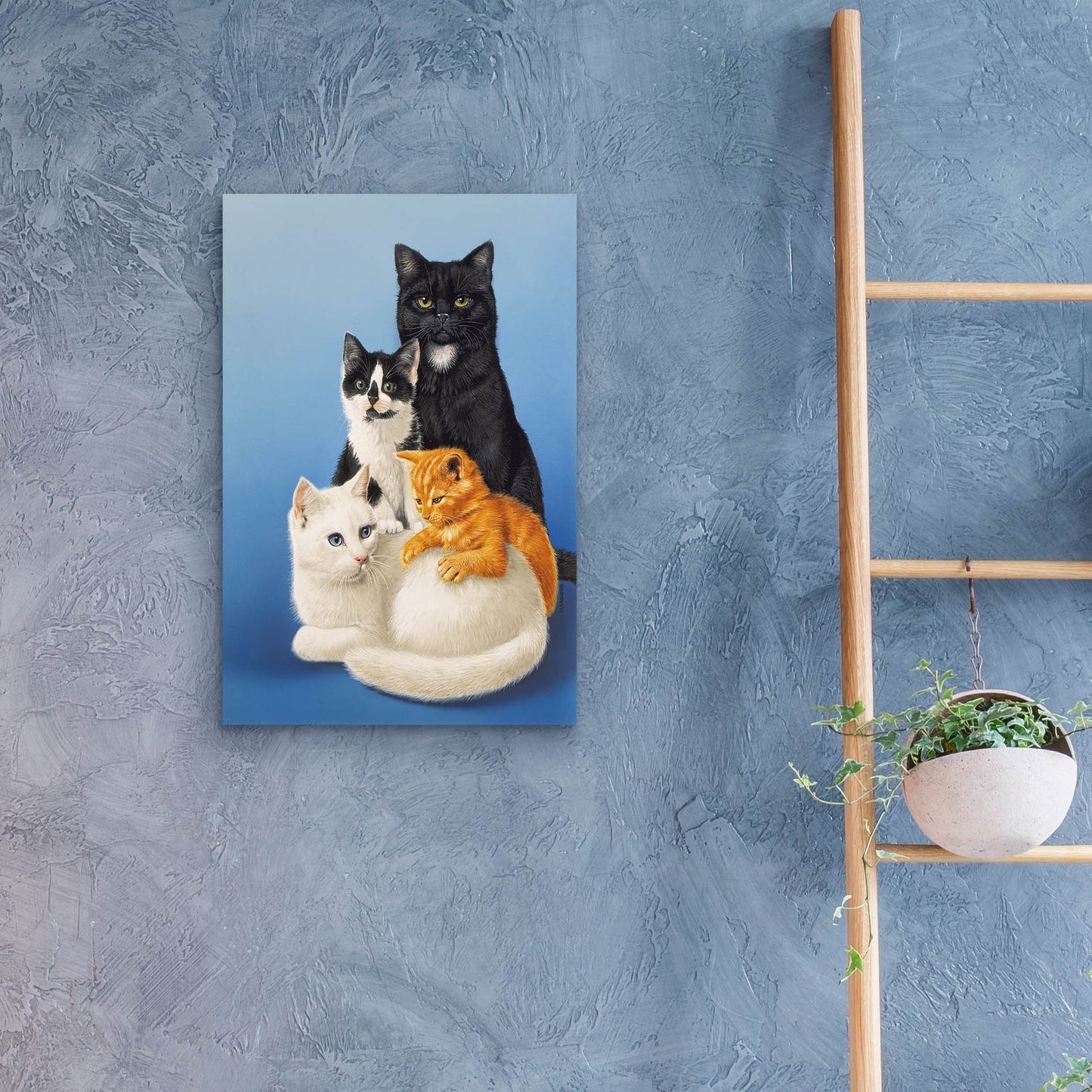 Epic Art 'Cat Family' by Harro Maass, Acrylic Glass Wall Art,16x24