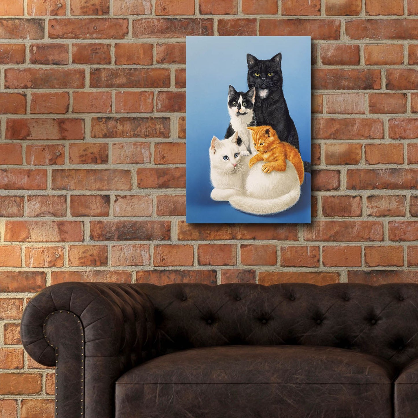 Epic Art 'Cat Family' by Harro Maass, Acrylic Glass Wall Art,16x24