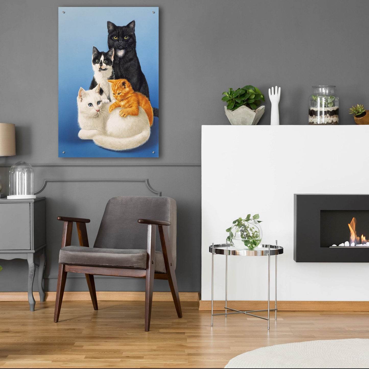 Epic Art 'Cat Family' by Harro Maass, Acrylic Glass Wall Art,24x36