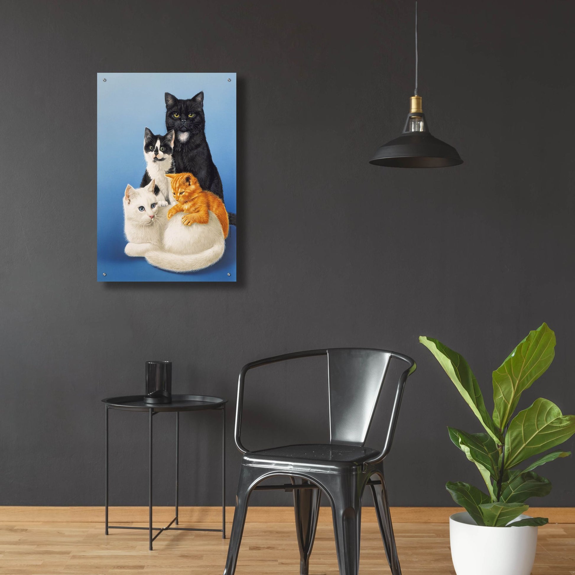 Epic Art 'Cat Family' by Harro Maass, Acrylic Glass Wall Art,24x36