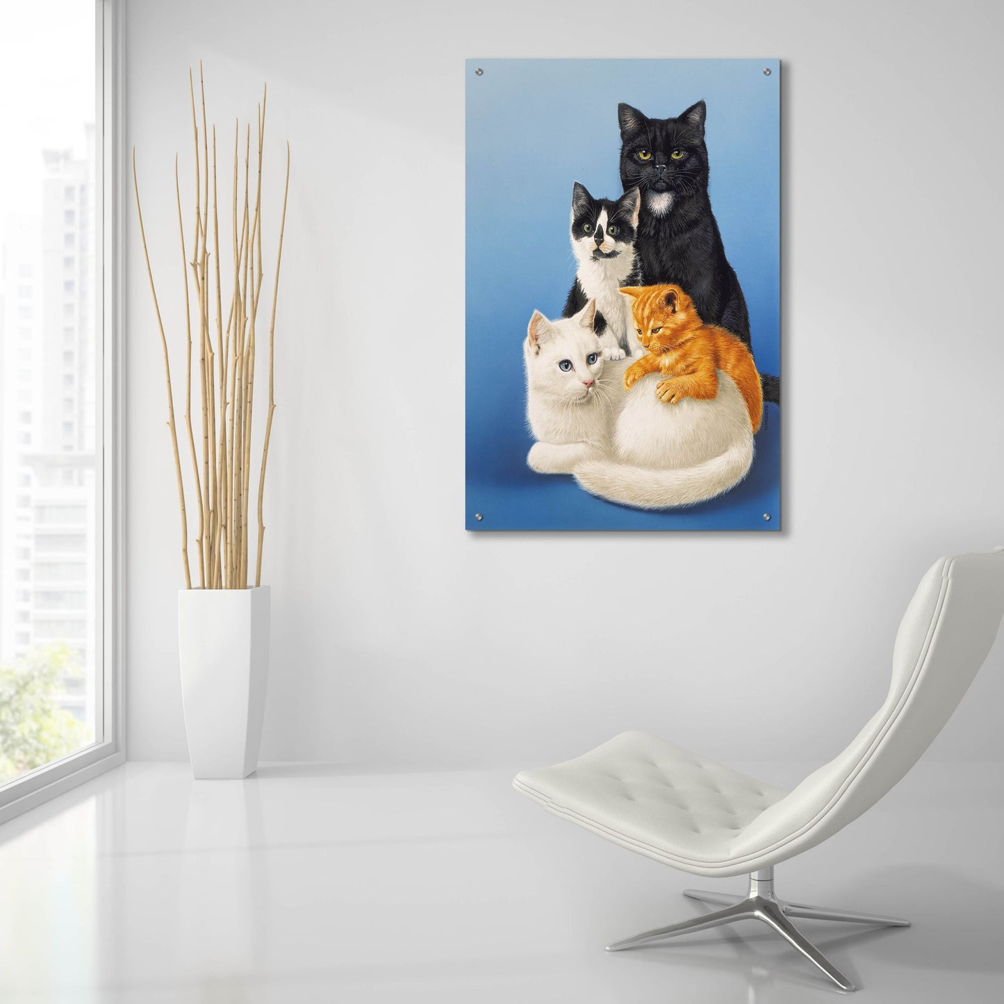 Epic Art 'Cat Family' by Harro Maass, Acrylic Glass Wall Art,24x36