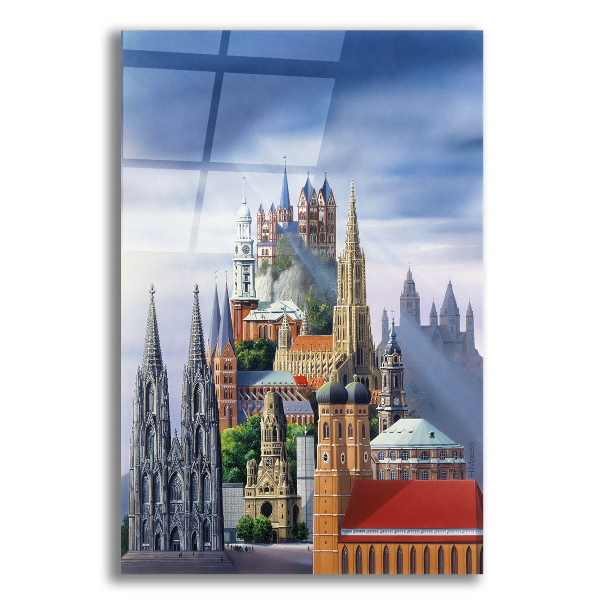 Epic Art 'German Cathedrals' by Harro Maass, Acrylic Glass Wall Art,12x16